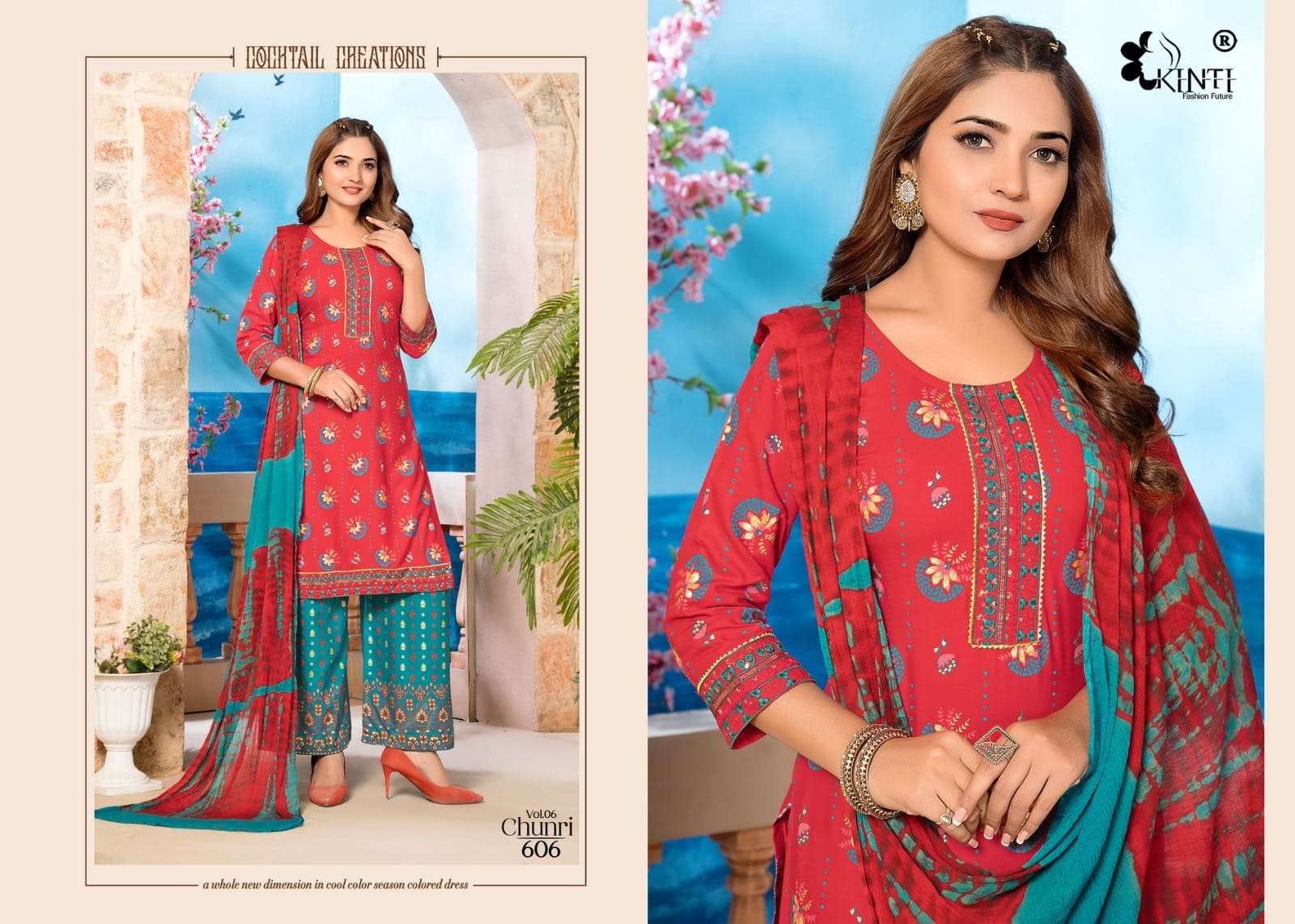 KINTi  By Chunri Plazo Top and Duptta RAYON Kurti Wholesale catalog