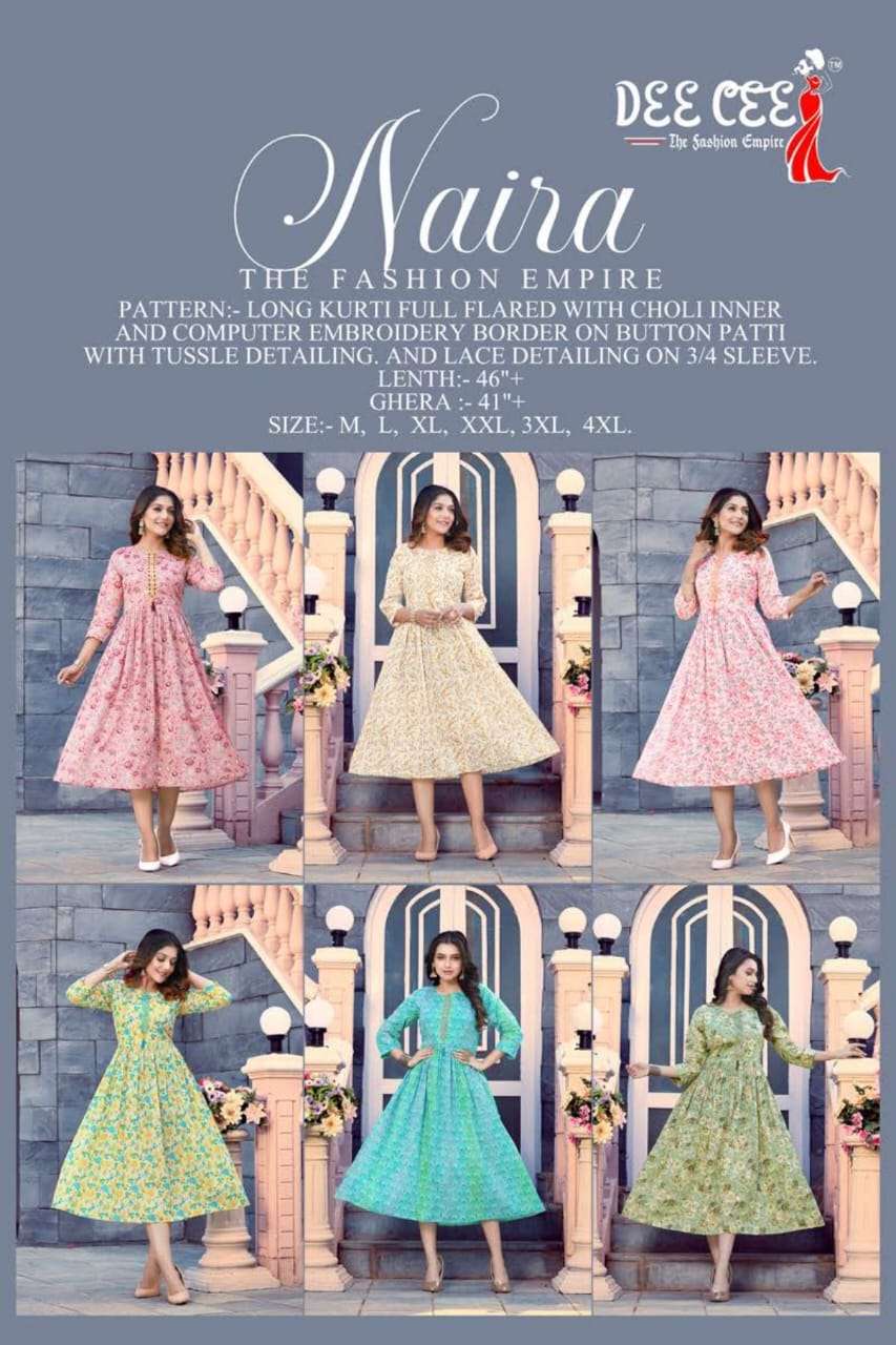 Deecee Naira Heavy Mal Print  Kurti Wholesale catalog