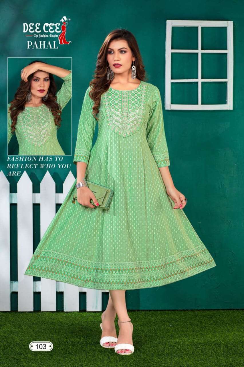 DEECEE PAHAL RIYON  Kurti Wholesale catalog