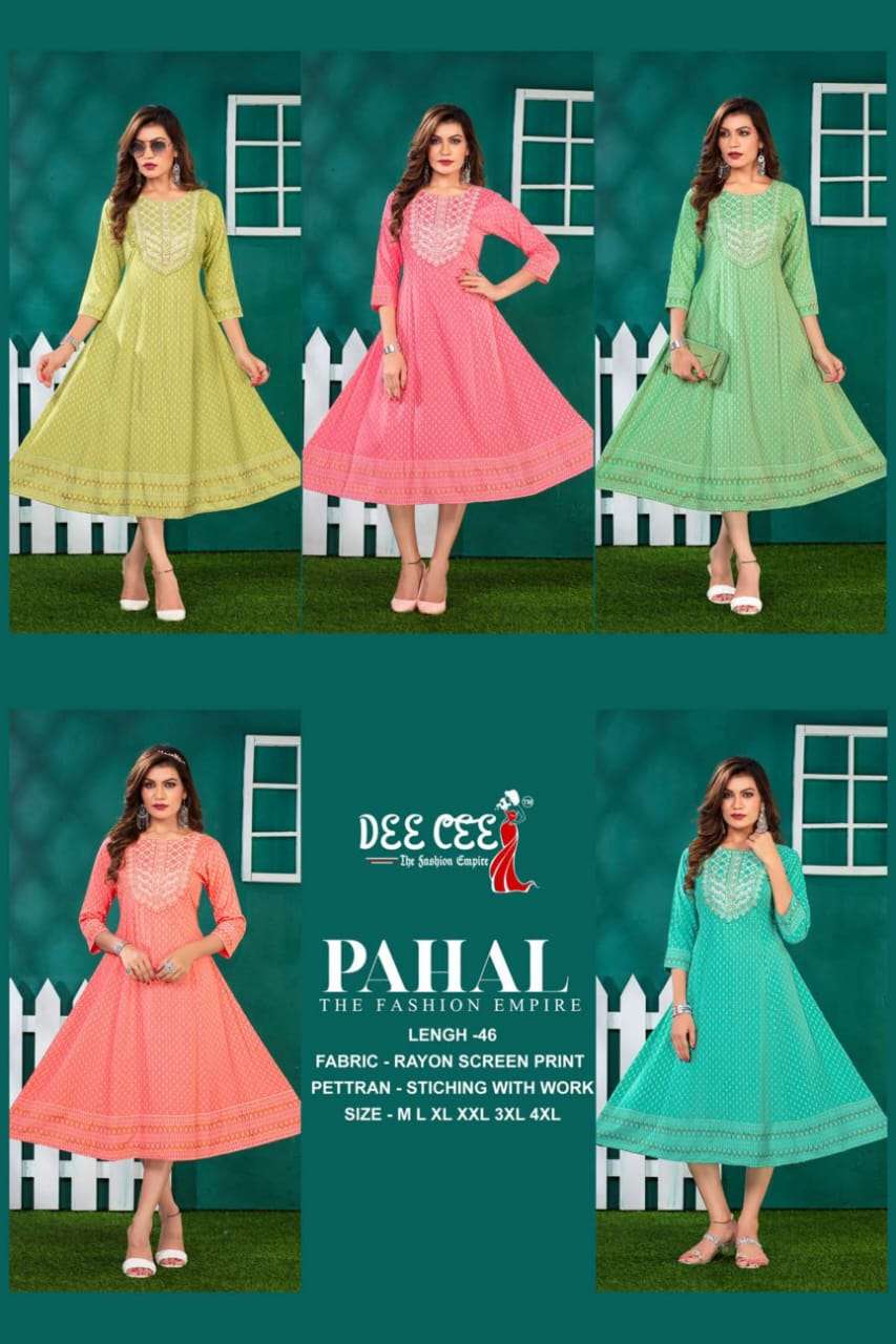 DEECEE PAHAL RIYON  Kurti Wholesale catalog