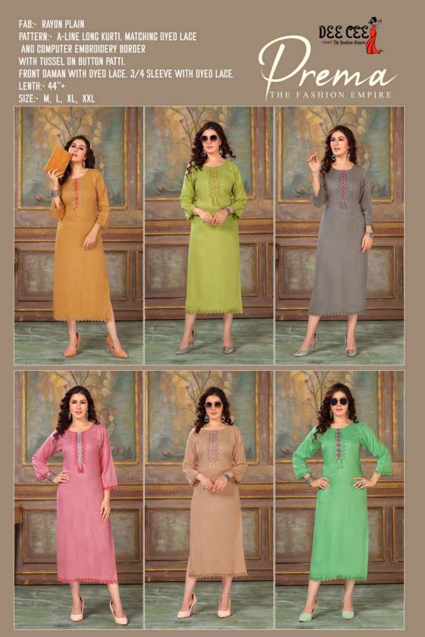 DeeCee Prema Kurti Wholesale catalog