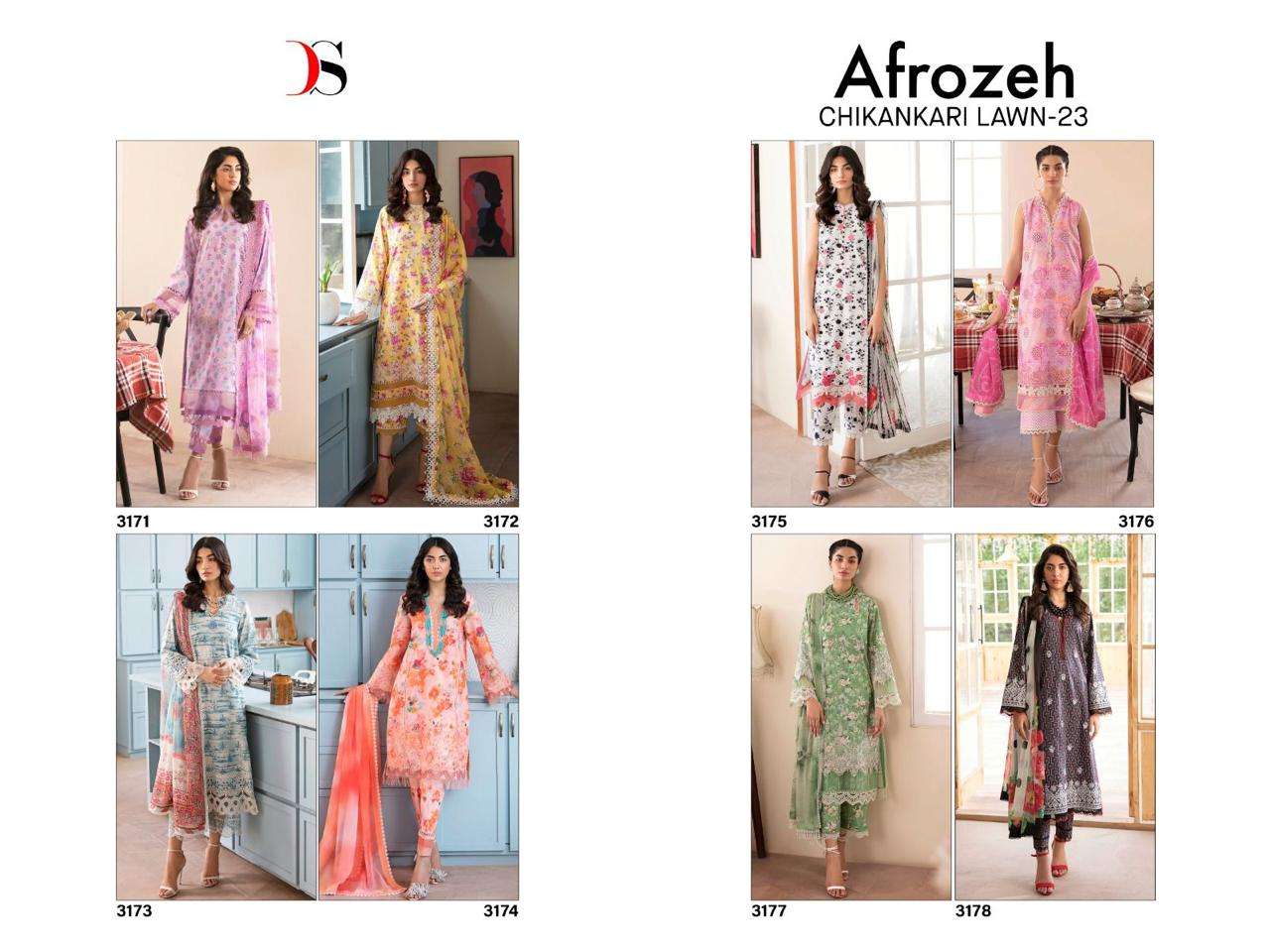 Deepsy Afrozeh Chikankari Lawn Vol 23 Cotton Dupatta Collection Wholesale catalog