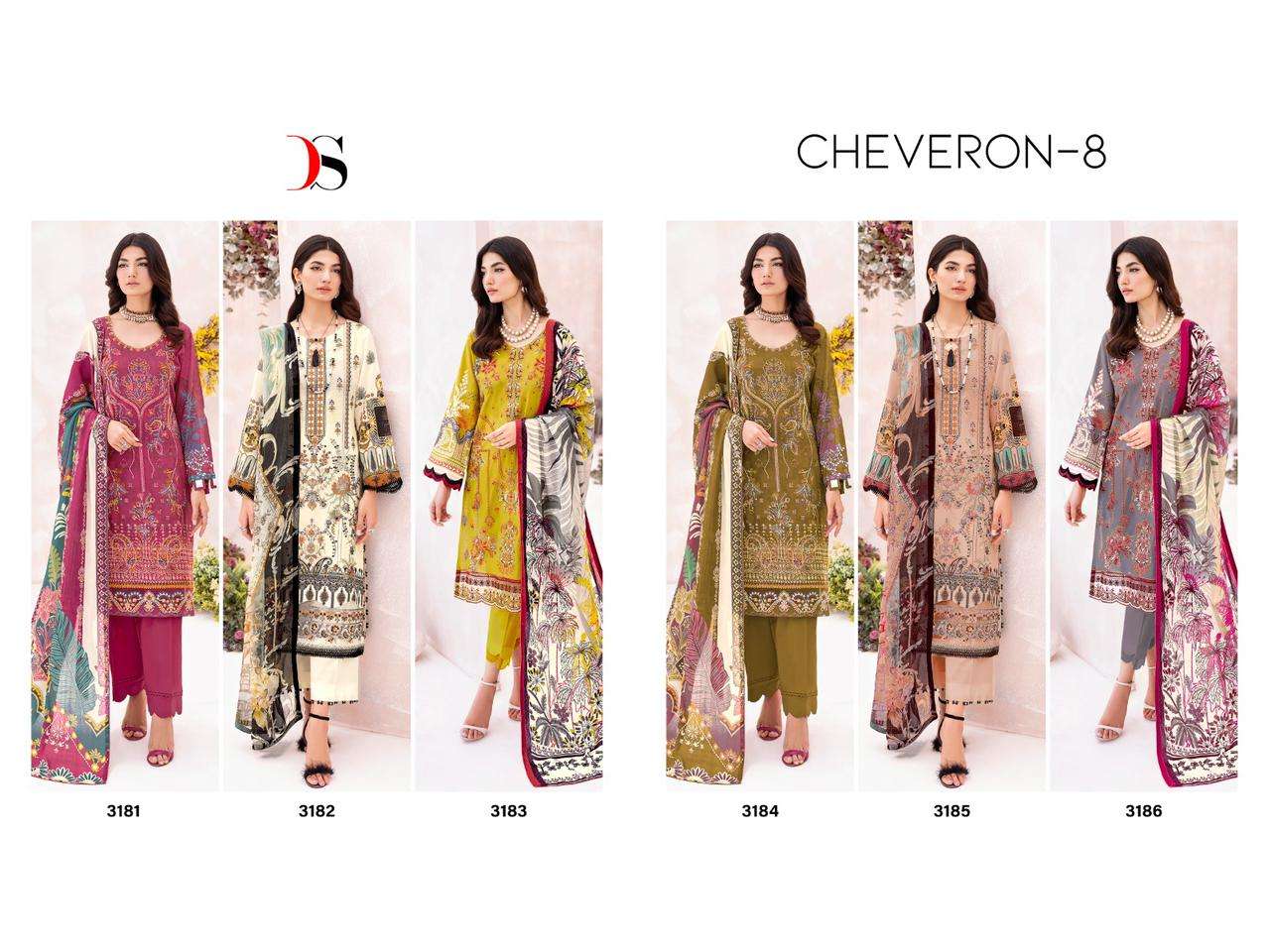 Deepsy Cheveron 8 Chiffon Dupatta Pakistani Salwar Kameez Wholesale catalog