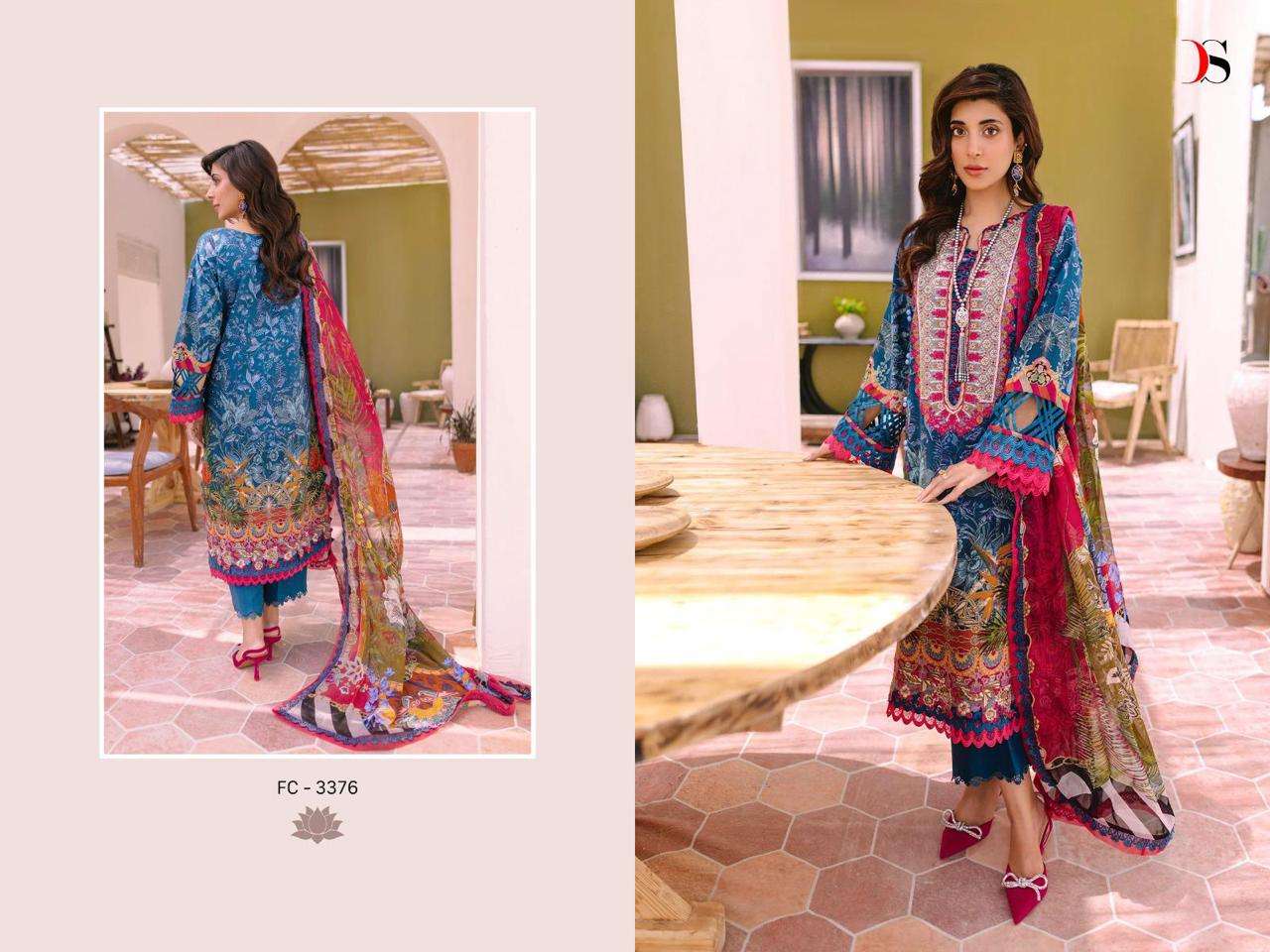 Deepsy Firdous Classic Lawn Vol 23 Chiffon Dupatta Salwar Kameez Wholesale catalog