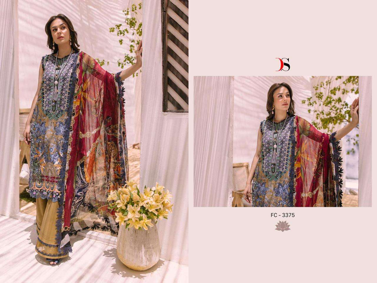 Deepsy Firdous Classic Lawn Vol 23 Chiffon Dupatta Salwar Kameez Wholesale catalog