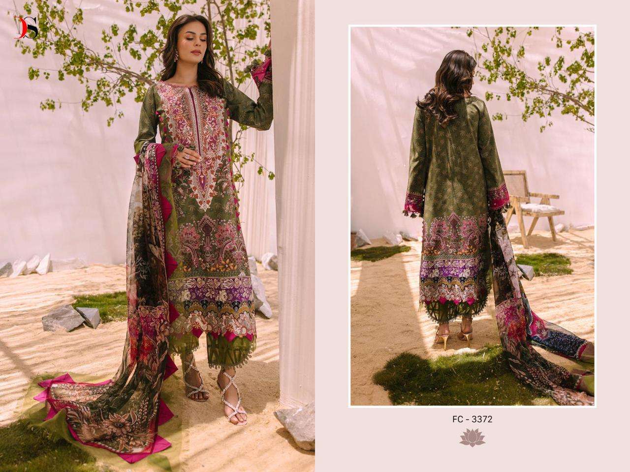 Deepsy Firdous Classic Lawn Vol 23 Chiffon Dupatta Salwar Kameez Wholesale catalog