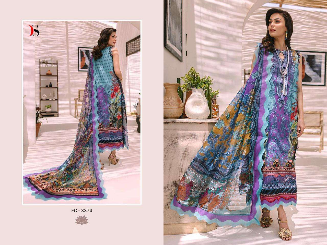 Deepsy Firdous Classic Lawn Vol 23 Chiffon Dupatta Salwar Kameez Wholesale catalog