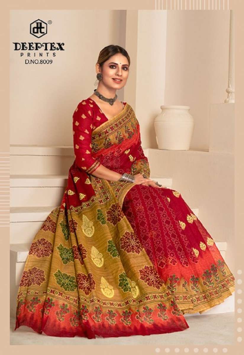 Deeptex Prime Time Vol-8 – Pure Cotton Saree - Wholesale Catalog
