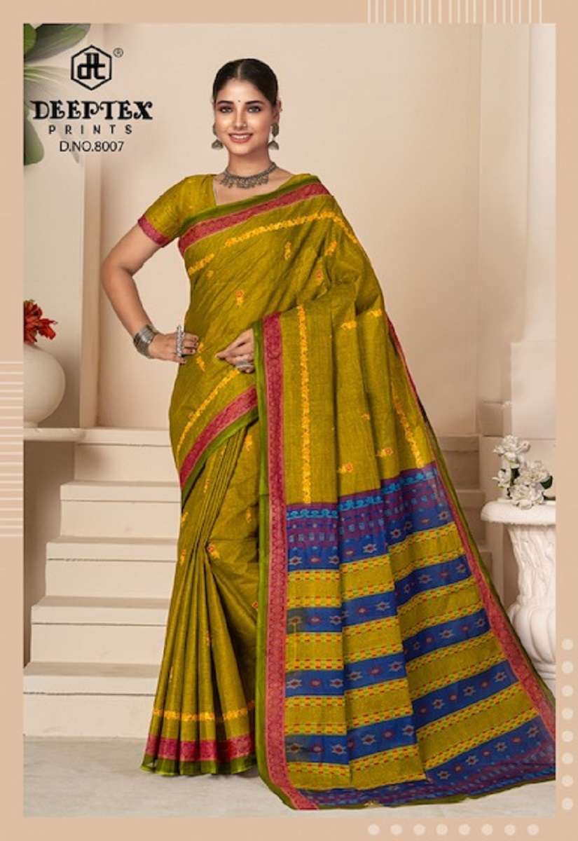 Deeptex Prime Time Vol-8 – Pure Cotton Saree - Wholesale Catalog
