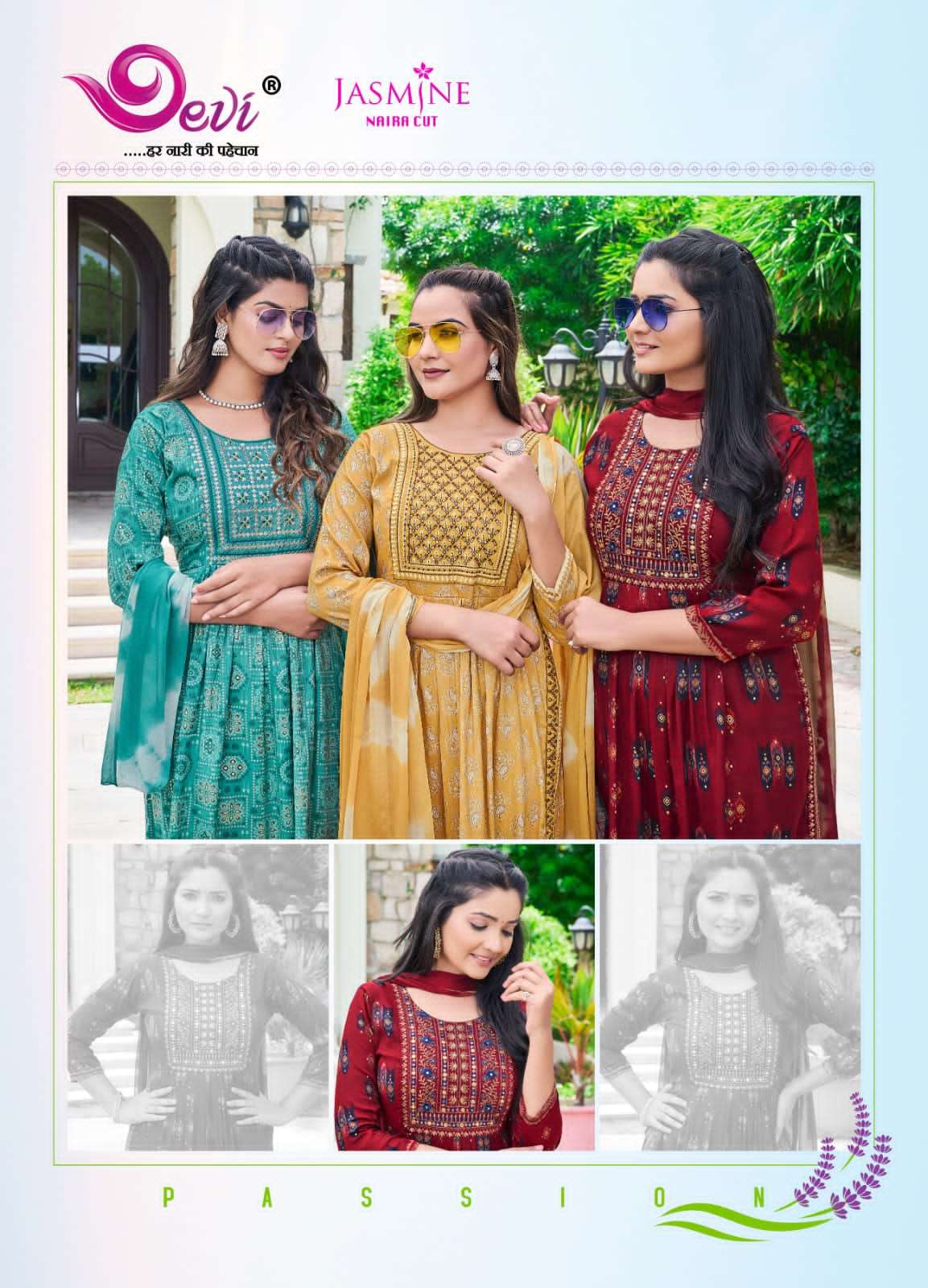 Devi JASMIN NAIRA CUT WITH WORK Kurti Wholesale catalog