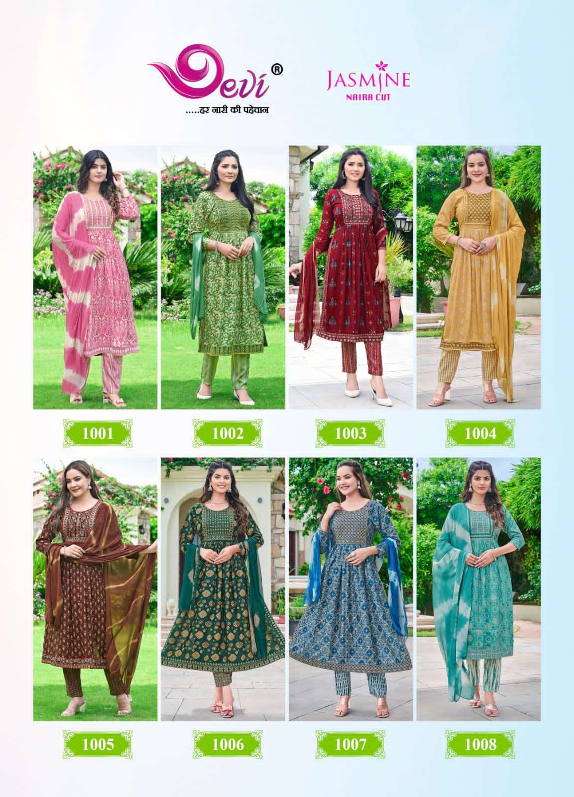 Devi JASMIN NAIRA CUT WITH WORK Kurti Wholesale catalog