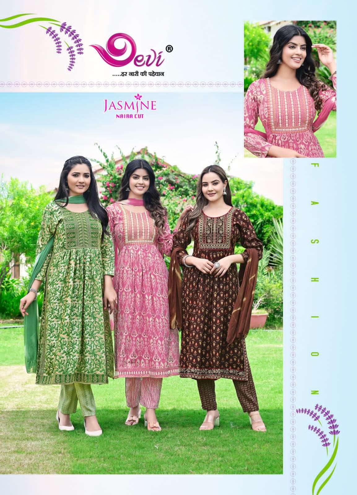 Devi JASMIN NAIRA CUT WITH WORK Kurti Wholesale catalog