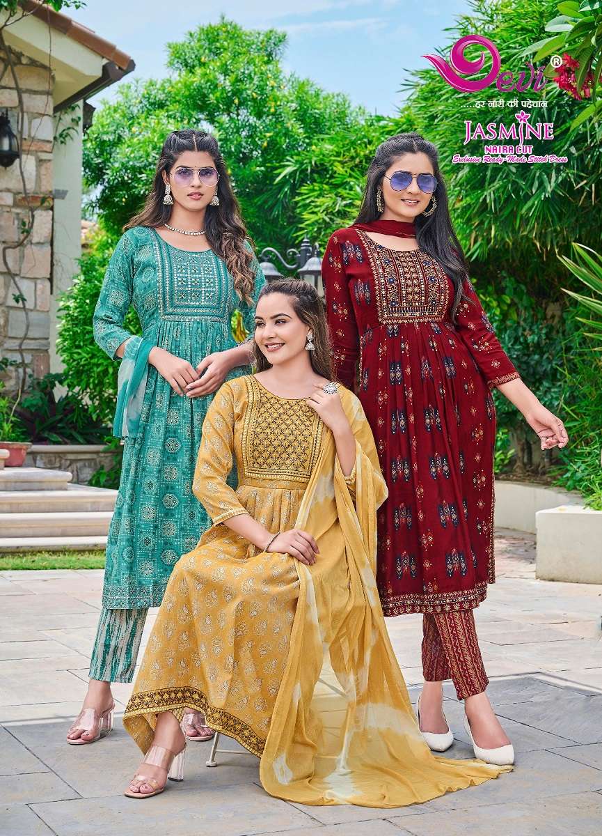 Devi Jasmine Naira Cut – Kurti Pant With Dupatta - Wholesale Catalog