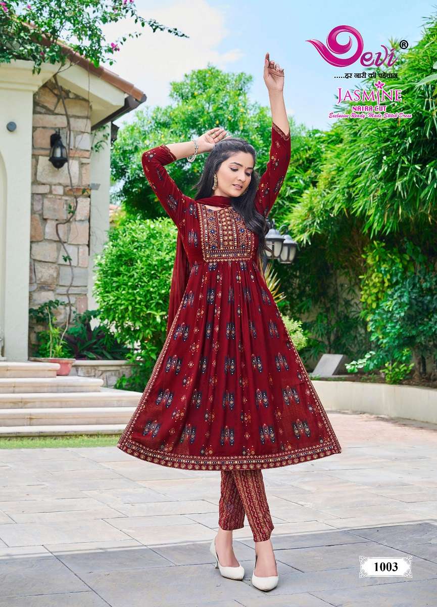 Devi Jasmine Naira Cut – Kurti Pant With Dupatta - Wholesale Catalog