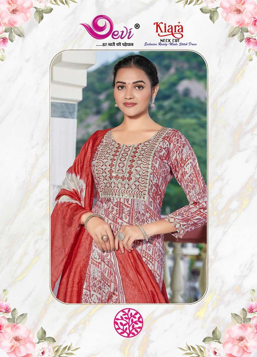 Devi Kiara Neck Cut – Kurti Pant With Dupatta - Wholesale Catalog