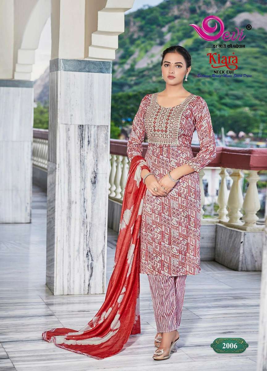 Devi Kiara Neck Cut – Kurti Pant With Dupatta - Wholesale Catalog