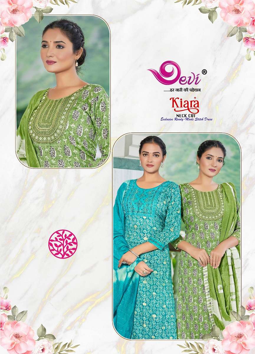Devi Kiara Neck Cut – Kurti Pant With Dupatta - Wholesale Catalog