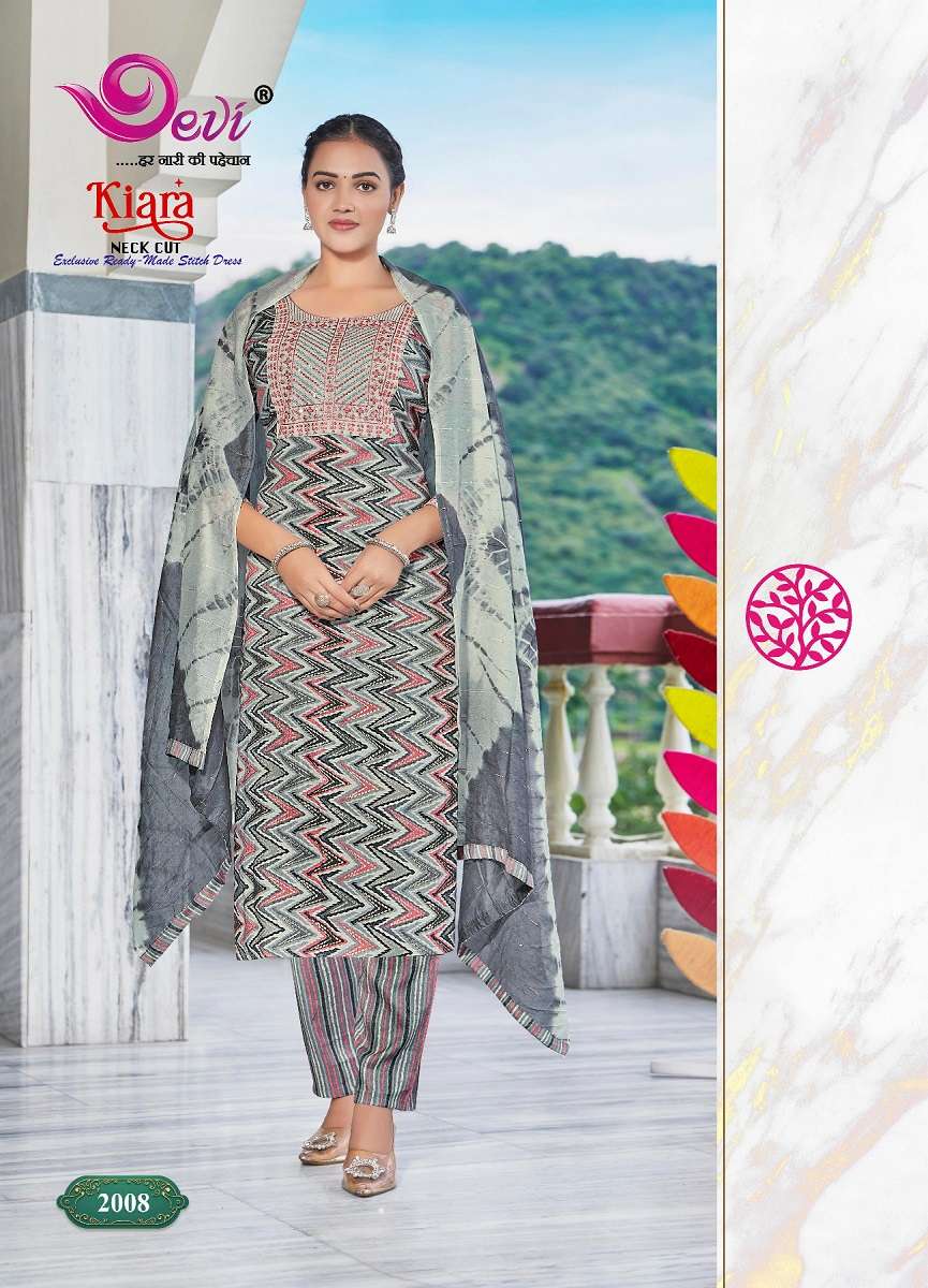 Devi Kiara Neck Cut – Kurti Pant With Dupatta - Wholesale Catalog