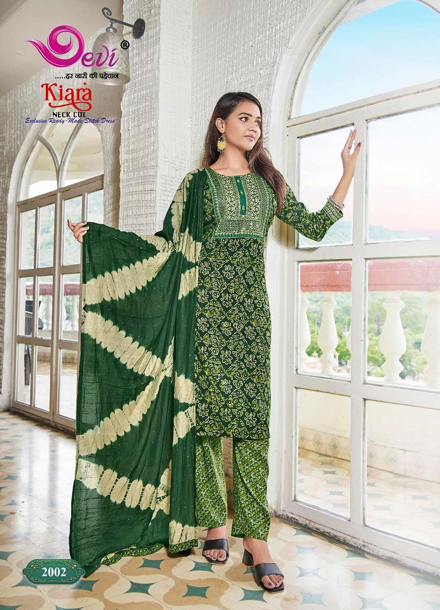 Devi Kiara Neck Cut – Kurti Pant With Dupatta - Wholesale Catalog