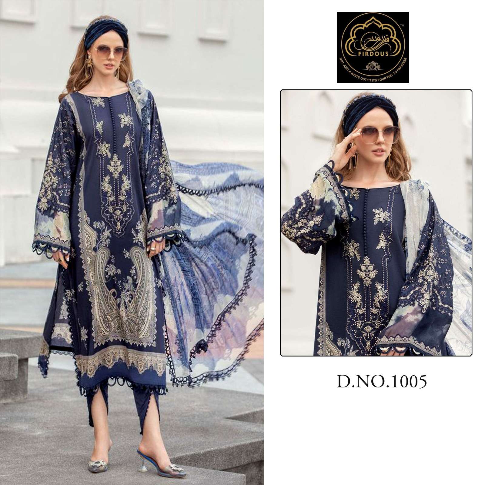 Firdous M Print Spring Summer 1005 And 1006 Pakistani Suits Wholesale catalog
