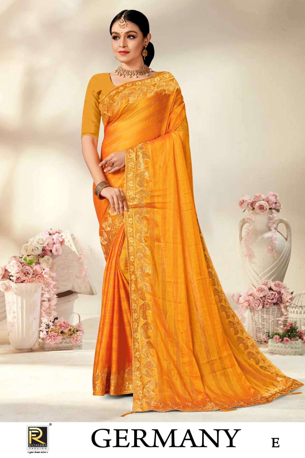 GERMANY  BY RONISHA SAREE  FANCY FABRICS WITH SIROSKI DIAMOND AND EMBROIDERY WORK SUPER HIT COLLECTION 