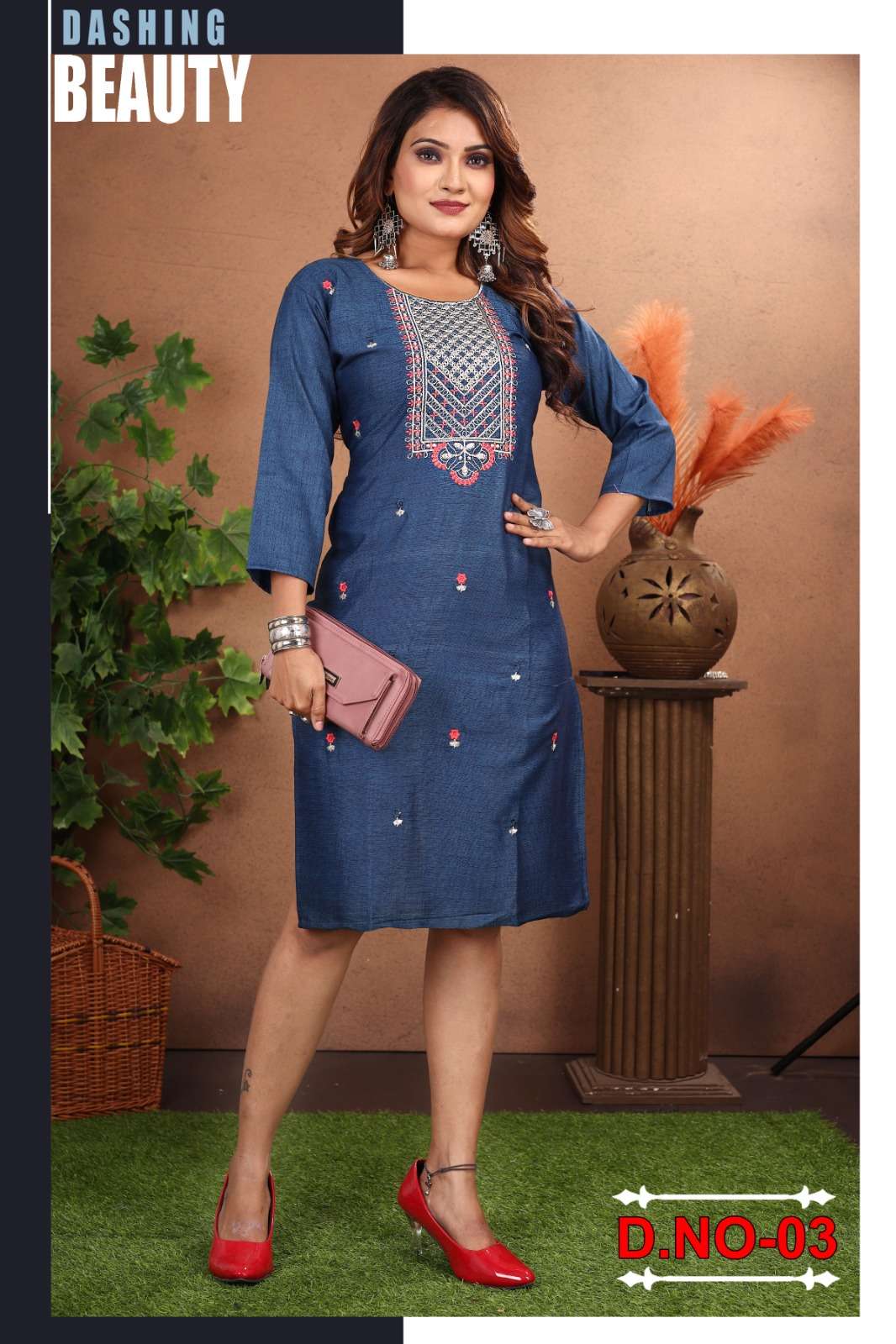 Glorious 3 by KINTI Rayon Two Tone Kurti Wholesale catalog