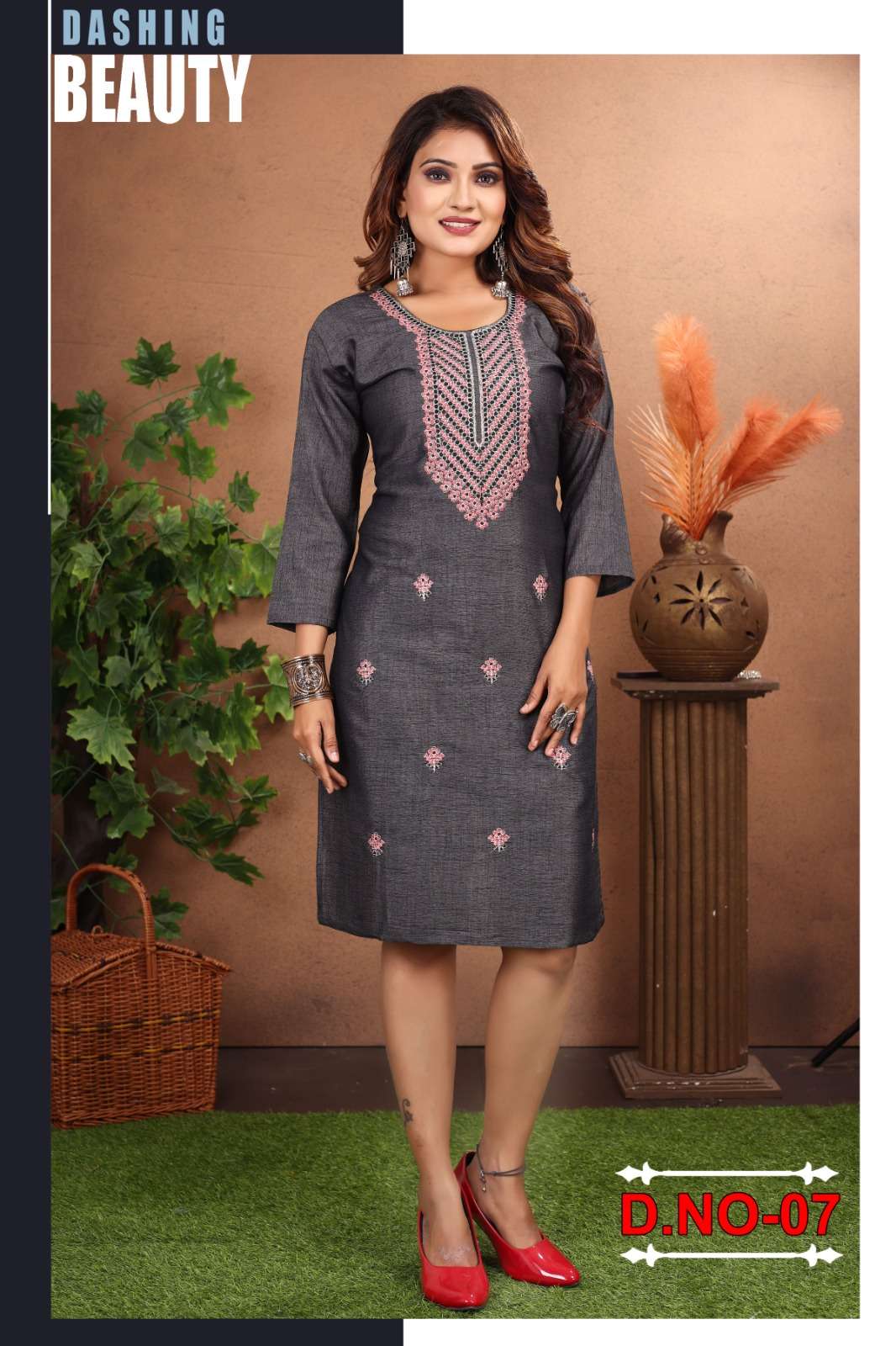 Glorious 3 by KINTI Rayon Two Tone Kurti Wholesale catalog