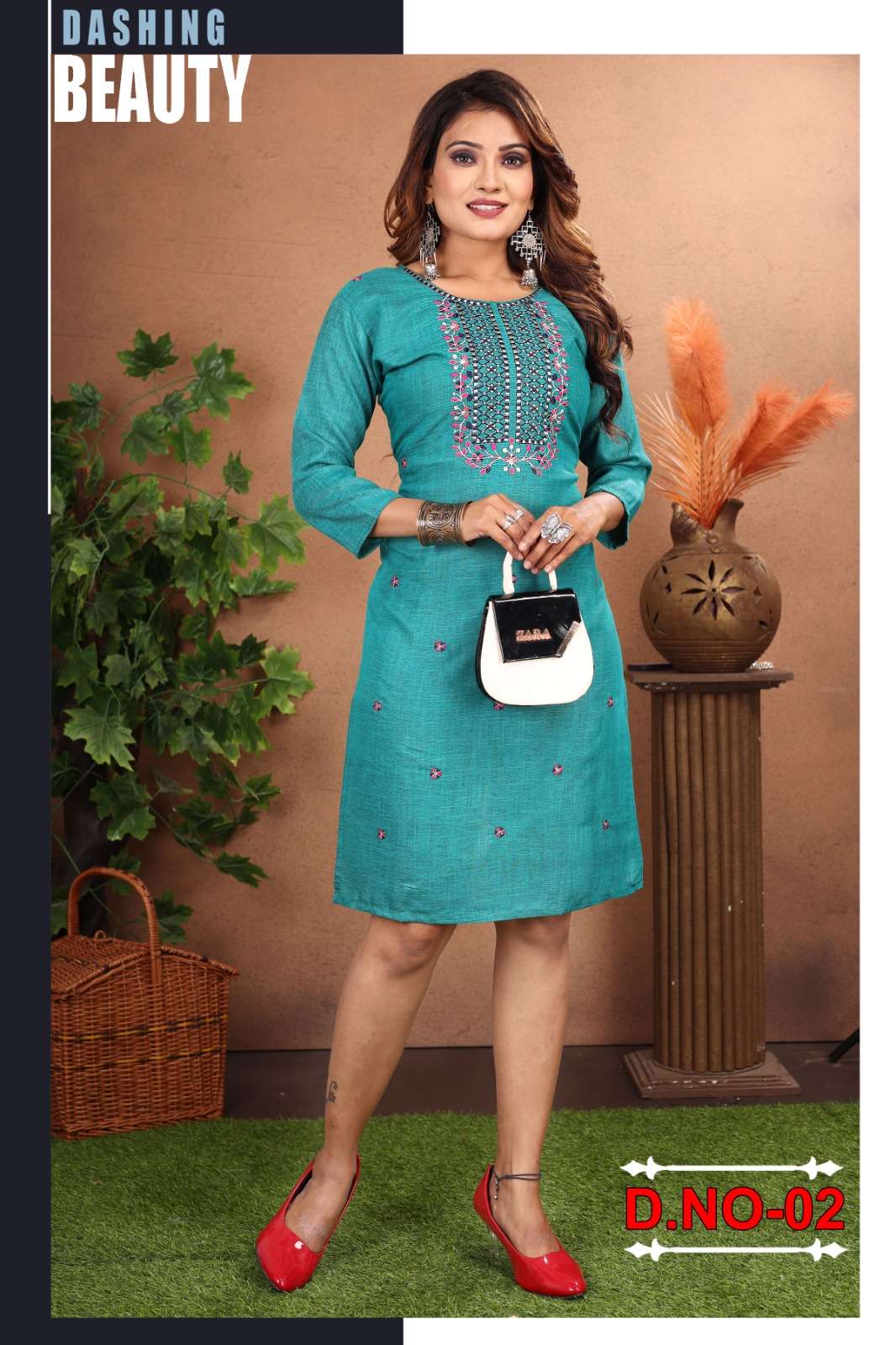 Glorious 3 by KINTI Rayon Two Tone Kurti Wholesale catalog