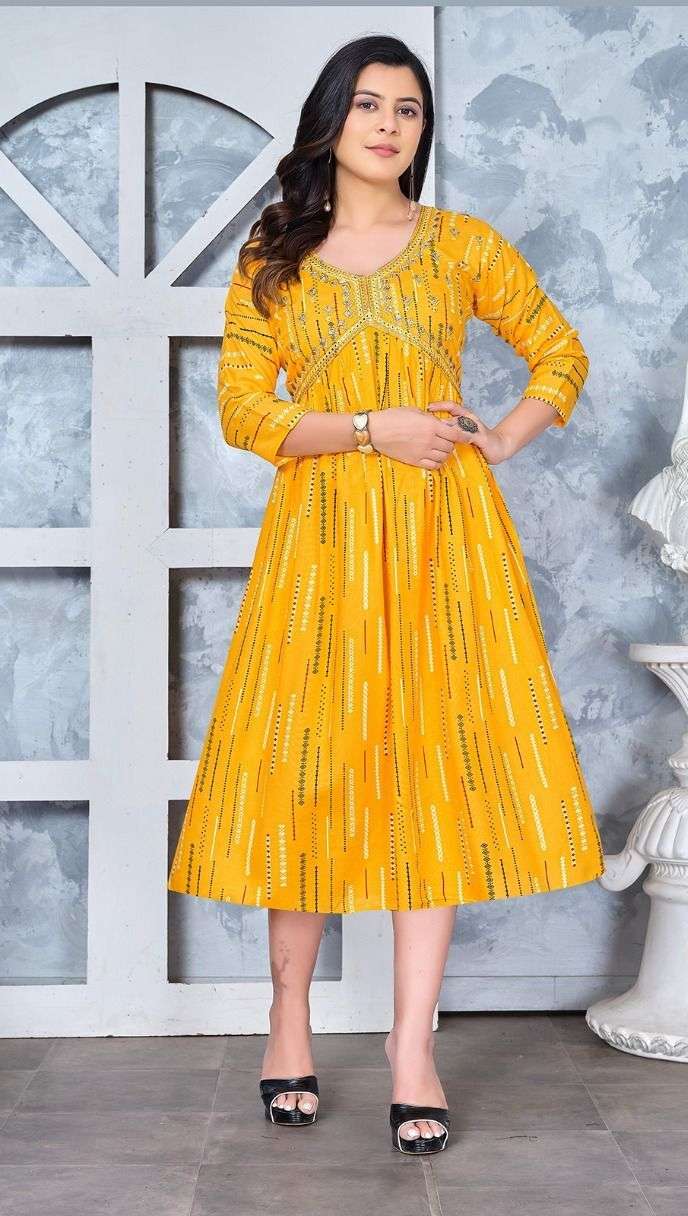 Golden Angel Beauty Aaliya cut Kurti Wholesale catalog