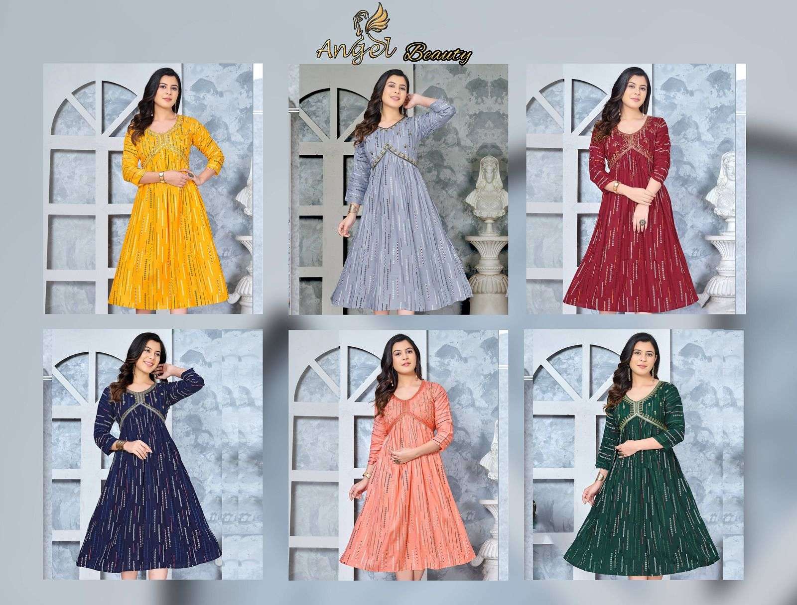 Golden Angel Beauty Aaliya cut Kurti Wholesale catalog