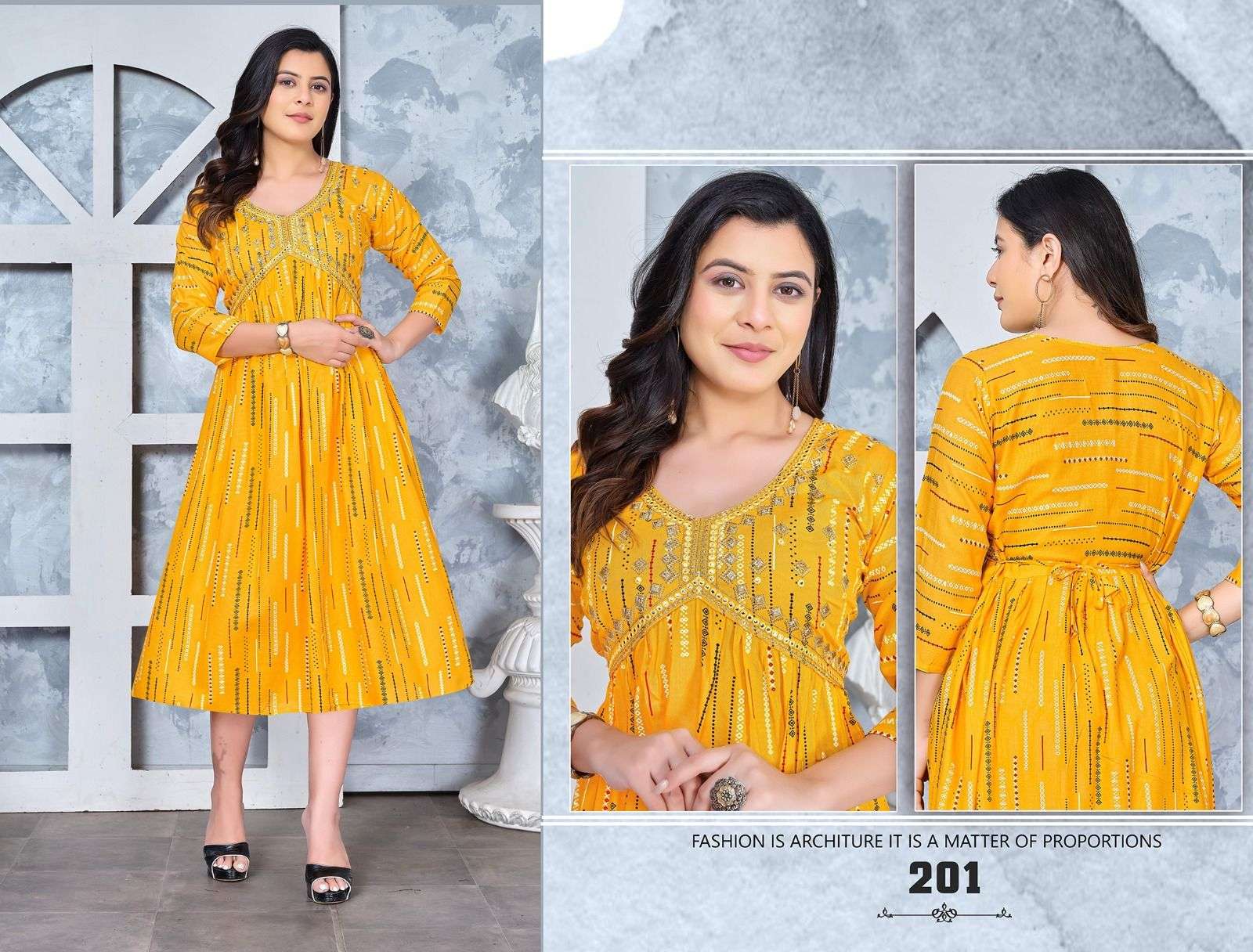 Golden Angel Beauty Aaliya cut Kurti Wholesale catalog