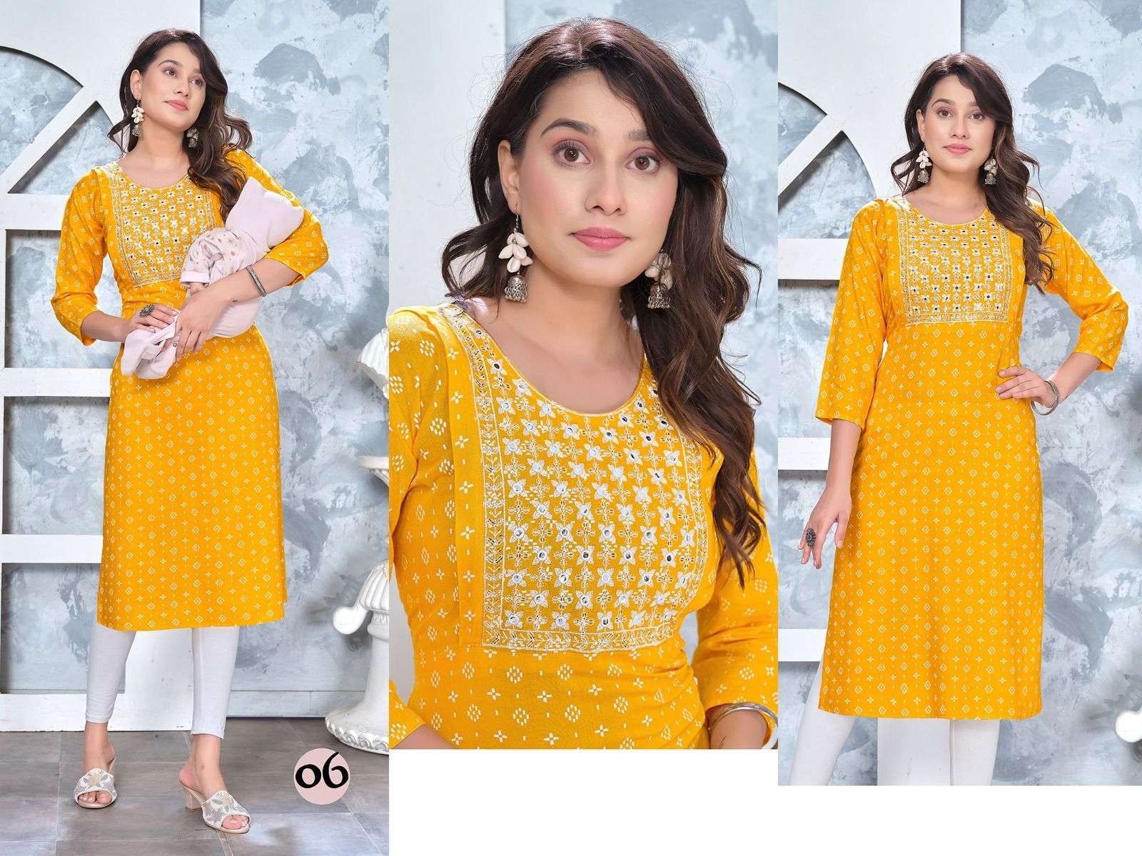 GOLDEN ATTACHMENT-2  14 Kg Rayon Print Kurti Wholesale catalog