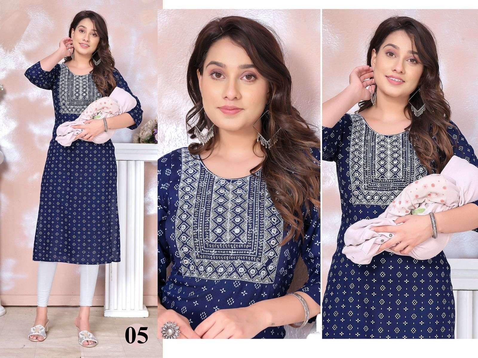 GOLDEN ATTACHMENT-2  14 Kg Rayon Print Kurti Wholesale catalog