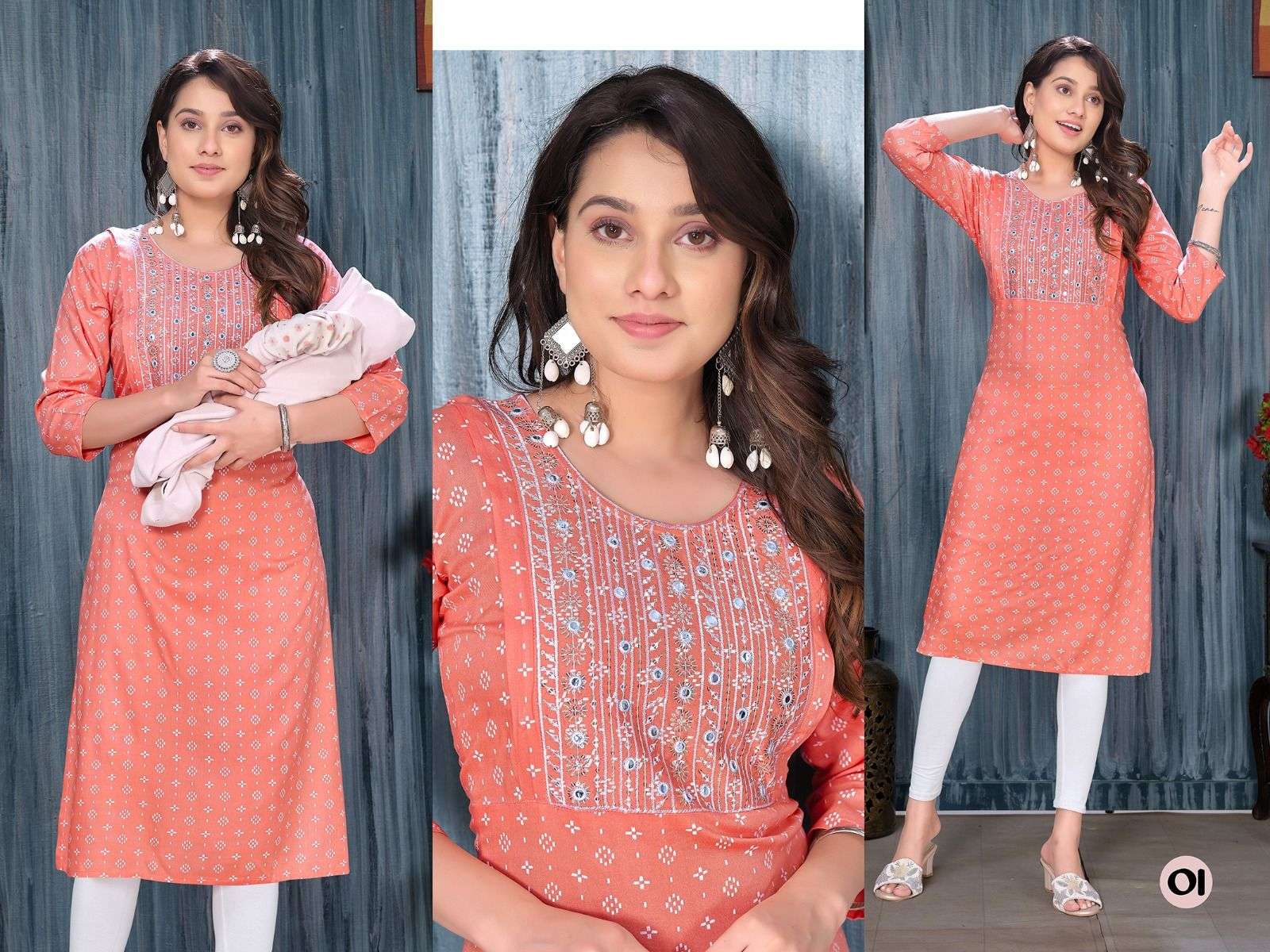 GOLDEN ATTACHMENT-2  14 Kg Rayon Print Kurti Wholesale catalog