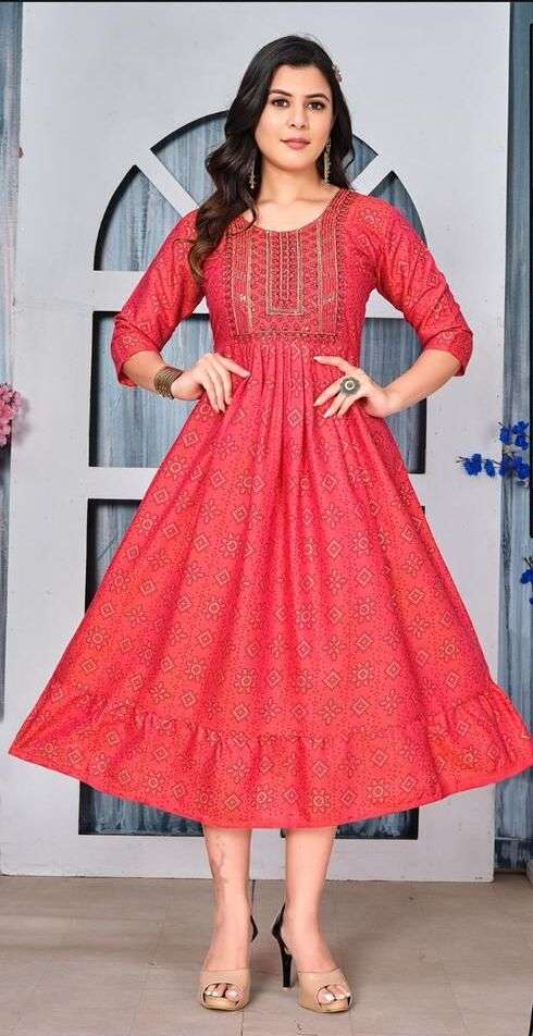 GOLDEN BEAUTIFUL LOOK VOL.1 Rayon Foil  Print Kurti Wholesale catalog