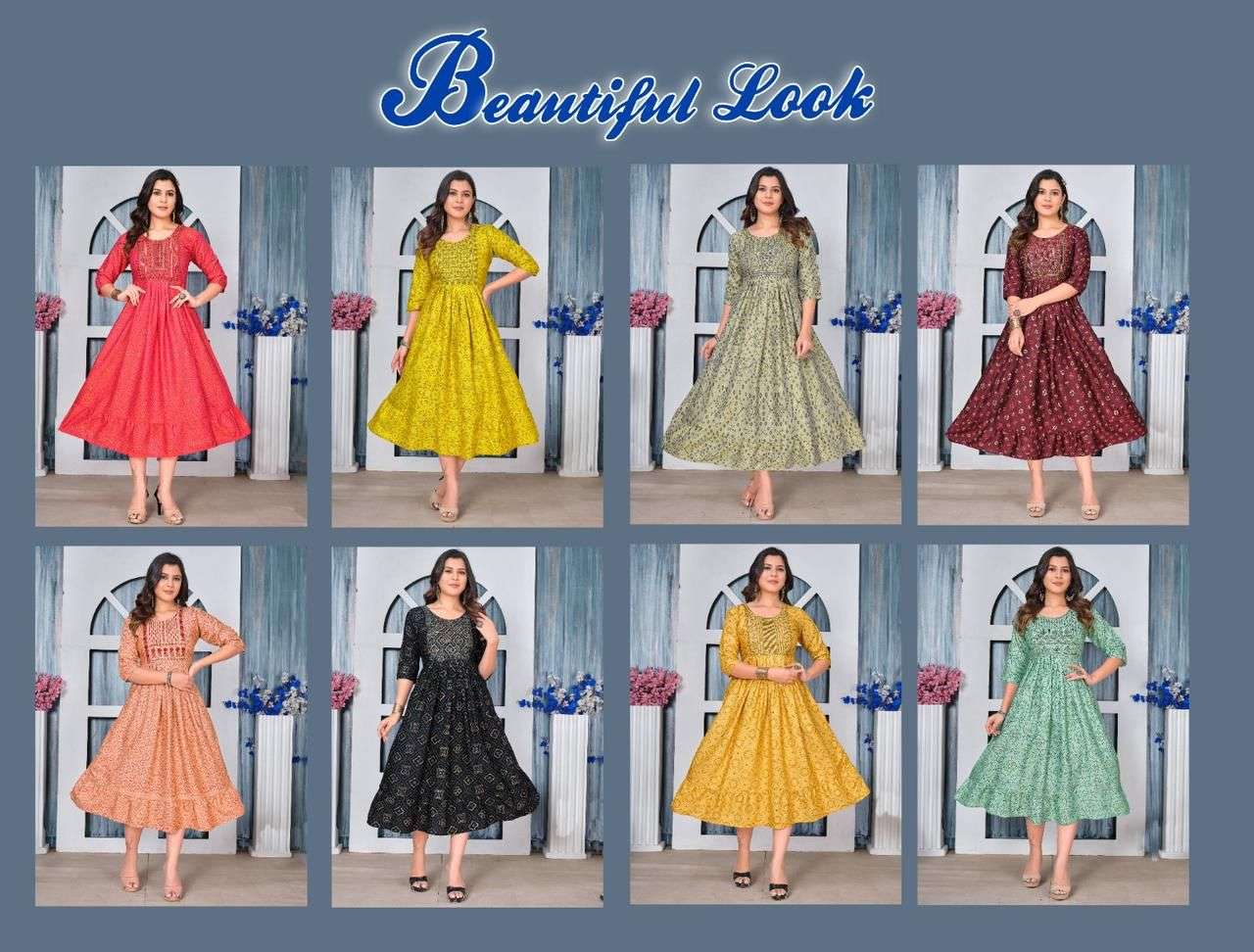 GOLDEN BEAUTIFUL LOOK VOL.1 Rayon Foil  Print Kurti Wholesale catalog