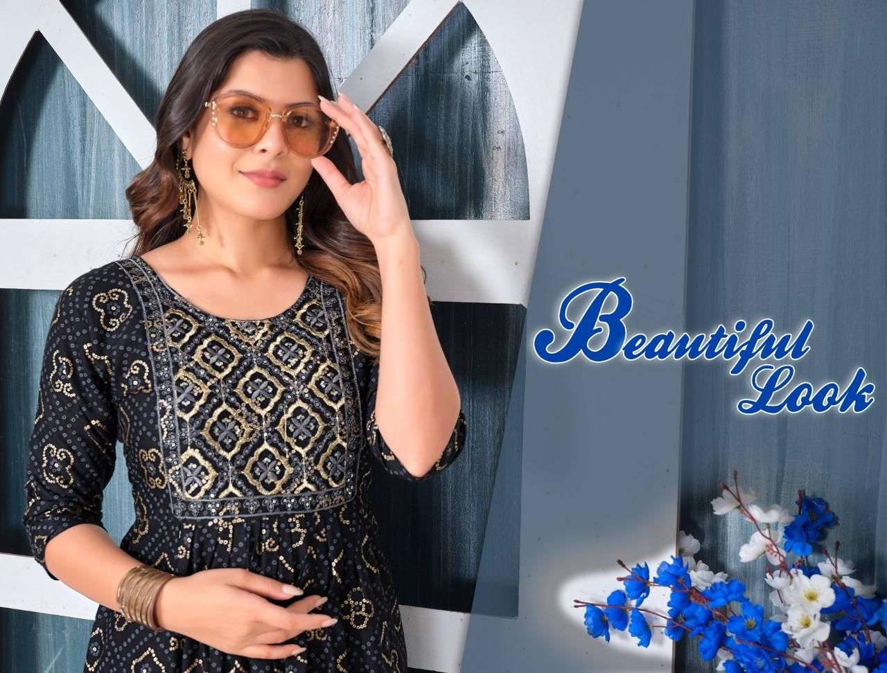 GOLDEN BEAUTIFUL LOOK VOL.1 Rayon Foil  Print Kurti Wholesale catalog