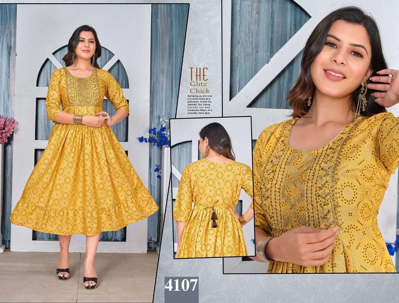 GOLDEN BEAUTIFUL LOOK VOL.1 Rayon Foil  Print Kurti Wholesale catalog