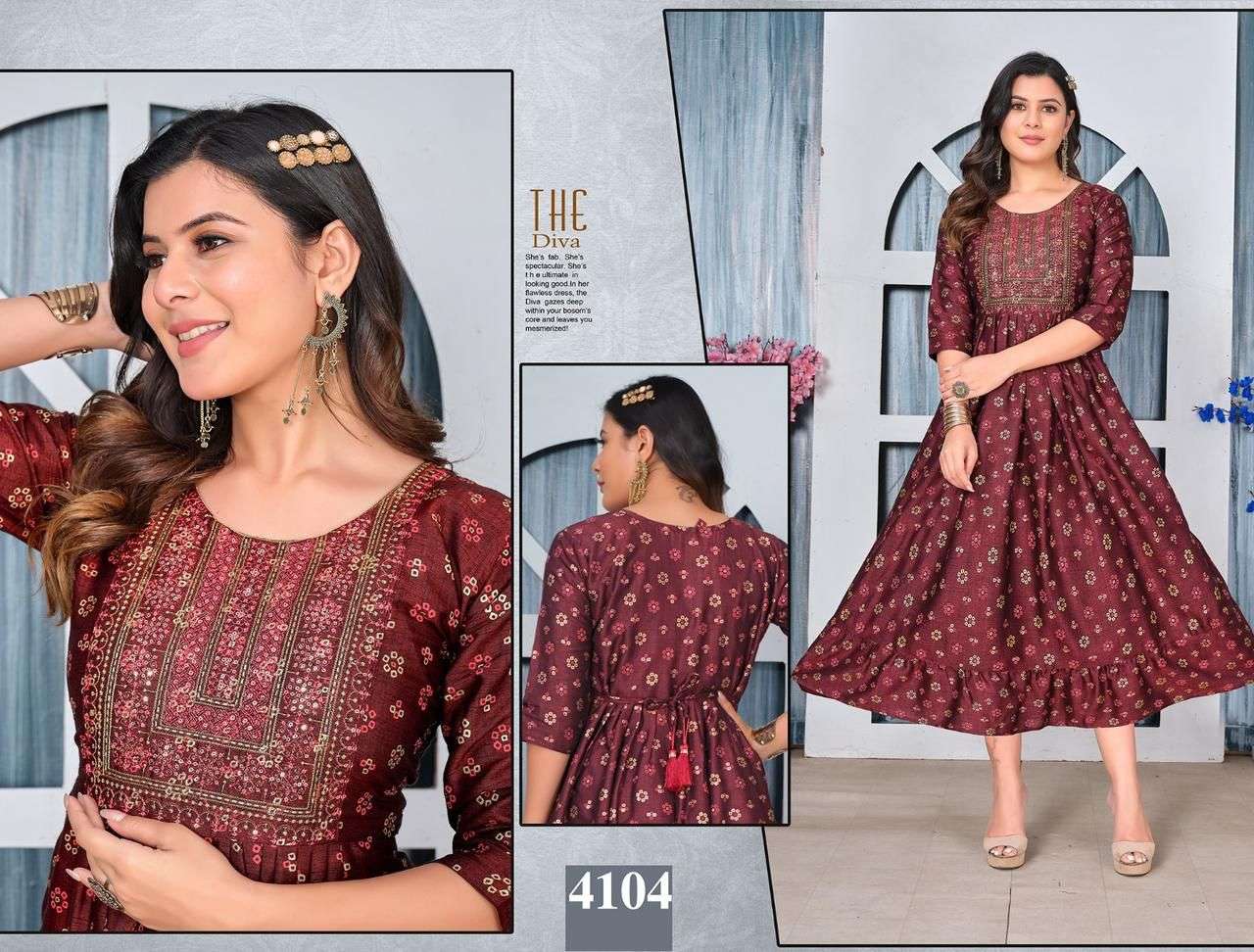 GOLDEN BEAUTIFUL LOOK VOL.1 Rayon Foil  Print Kurti Wholesale catalog