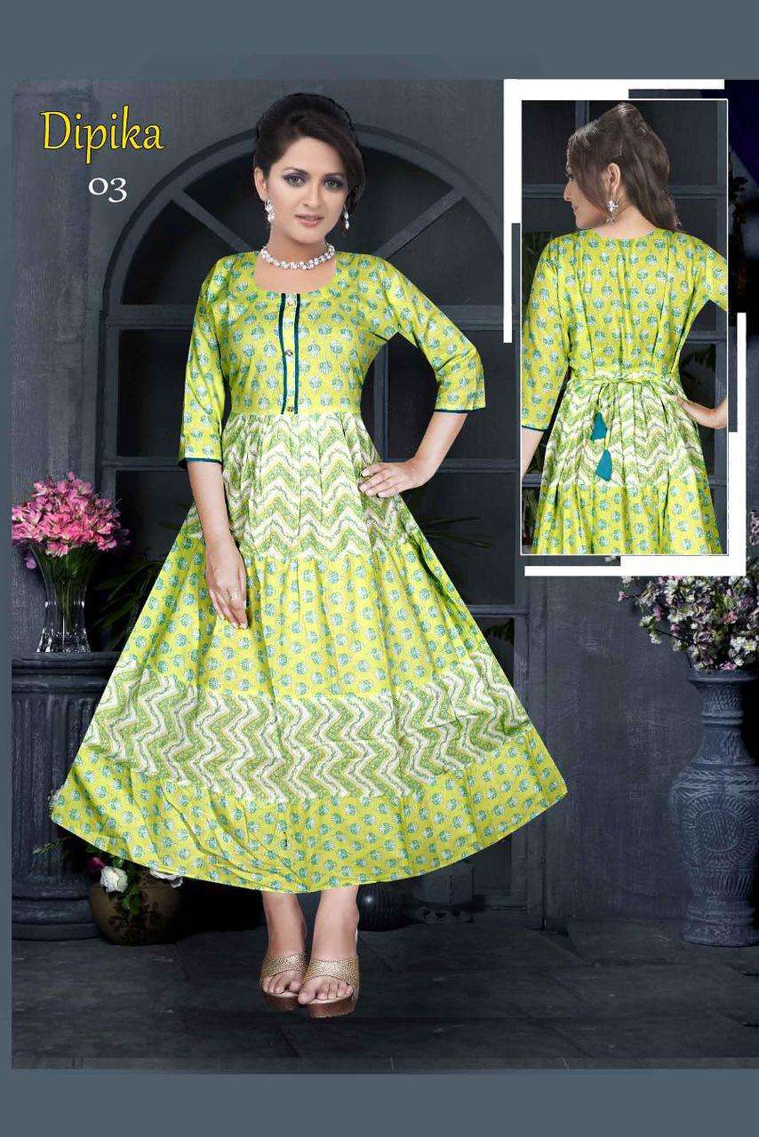 GOLDEN DIPIKA Flair Kurti Wholesale catalog