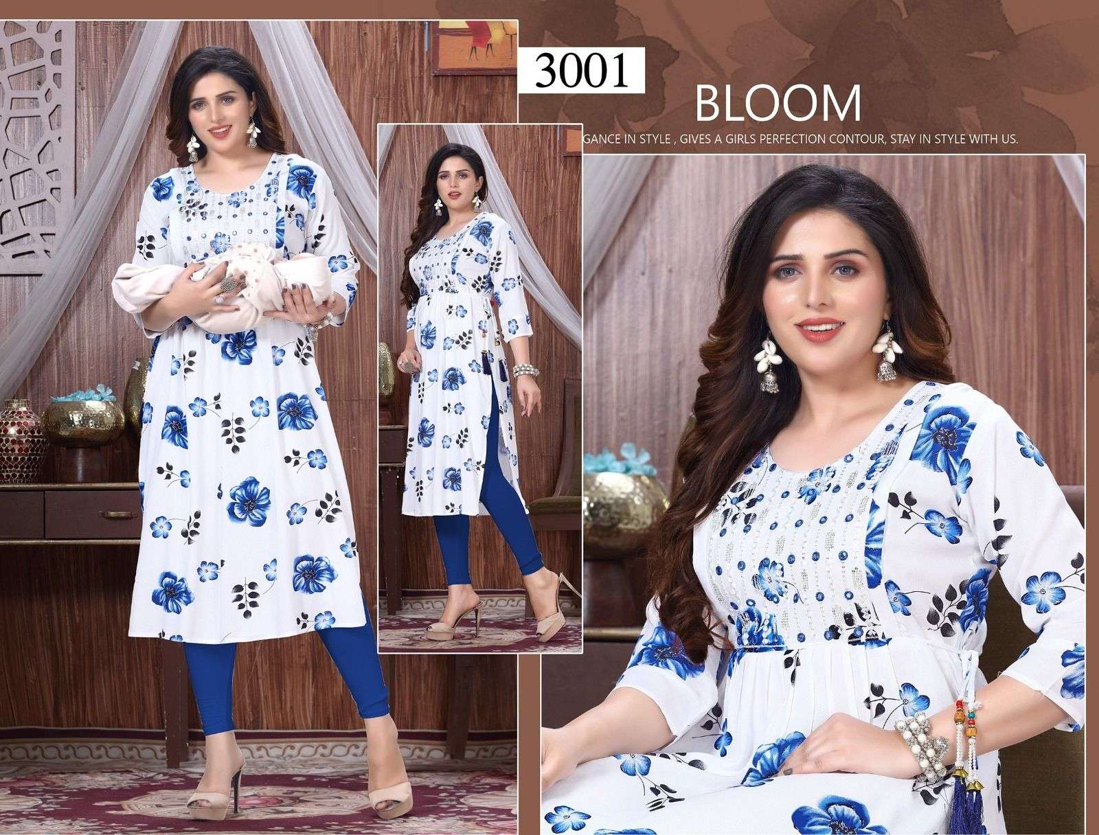 GOLDEN EMOTIONS Rayon Feeding Kurti Wholesale Catalog