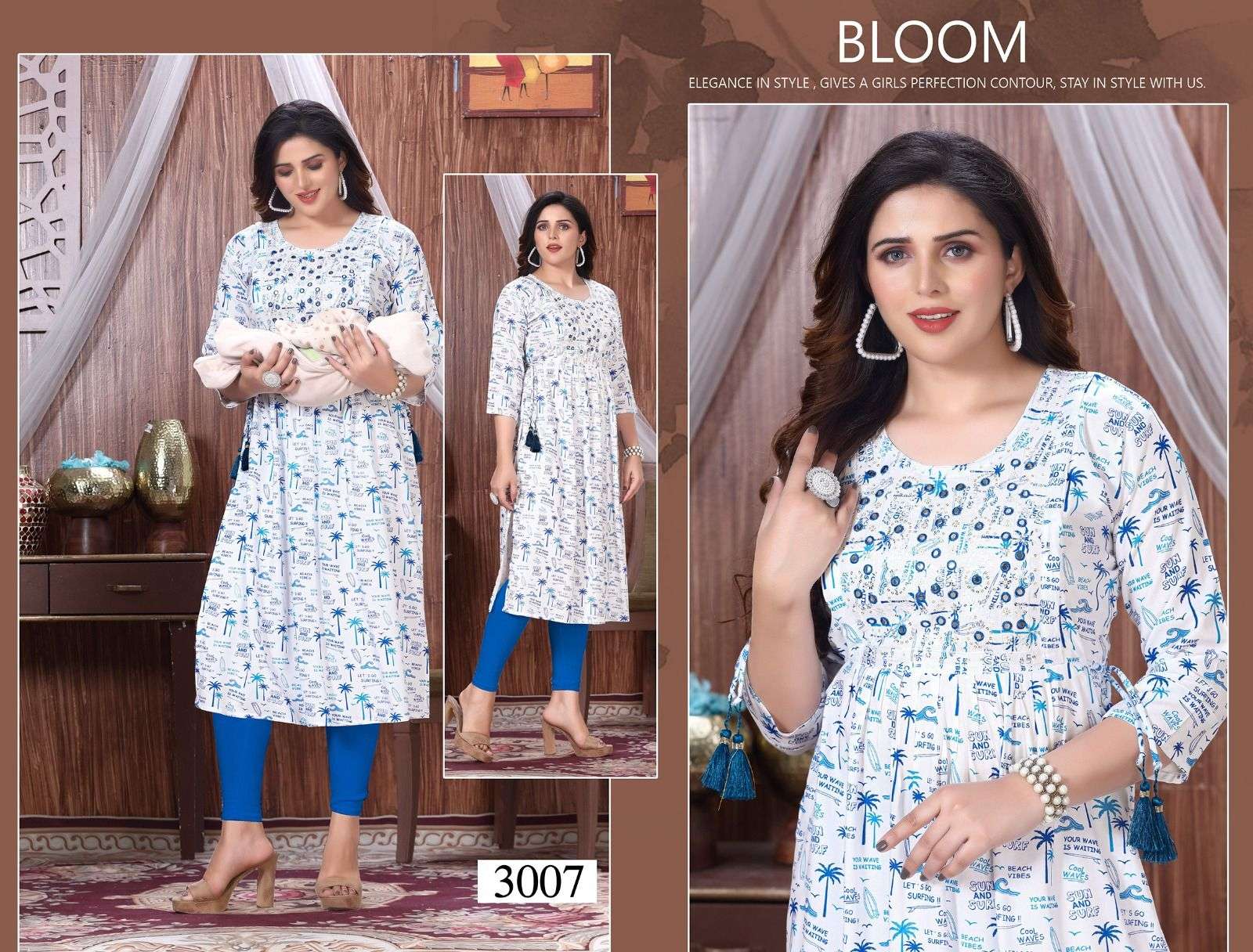 GOLDEN EMOTIONS Rayon Feeding Kurti Wholesale Catalog