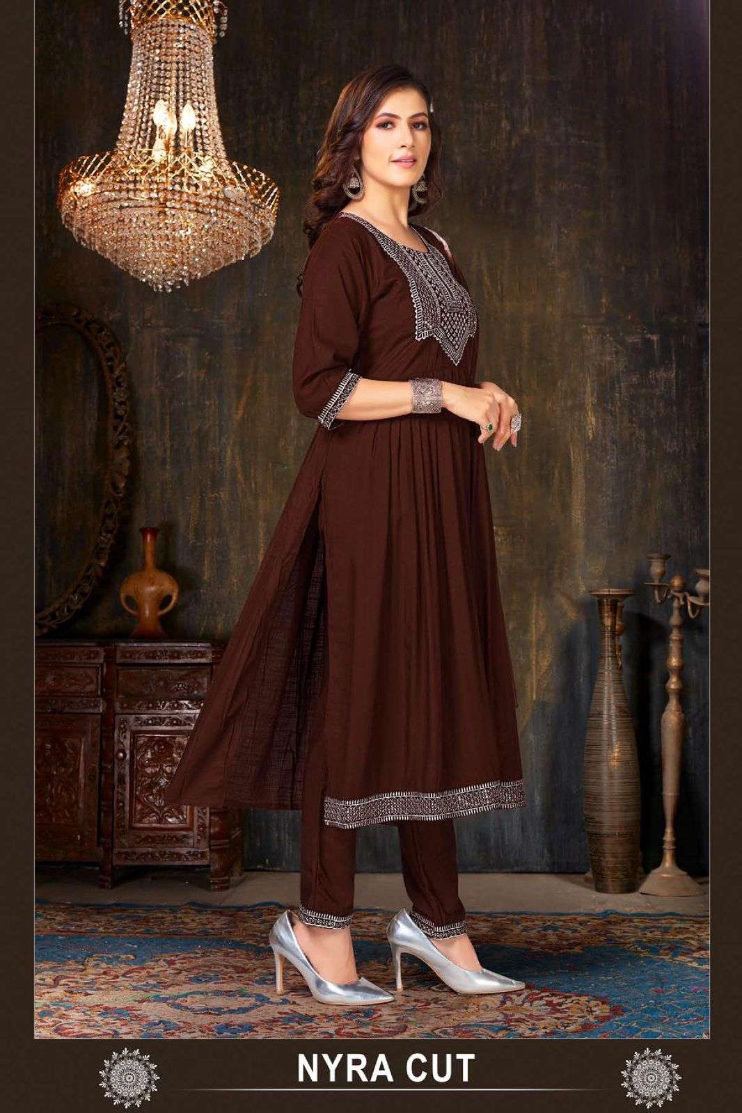 Golden Helen Kurti With Pant Wholesale catalog