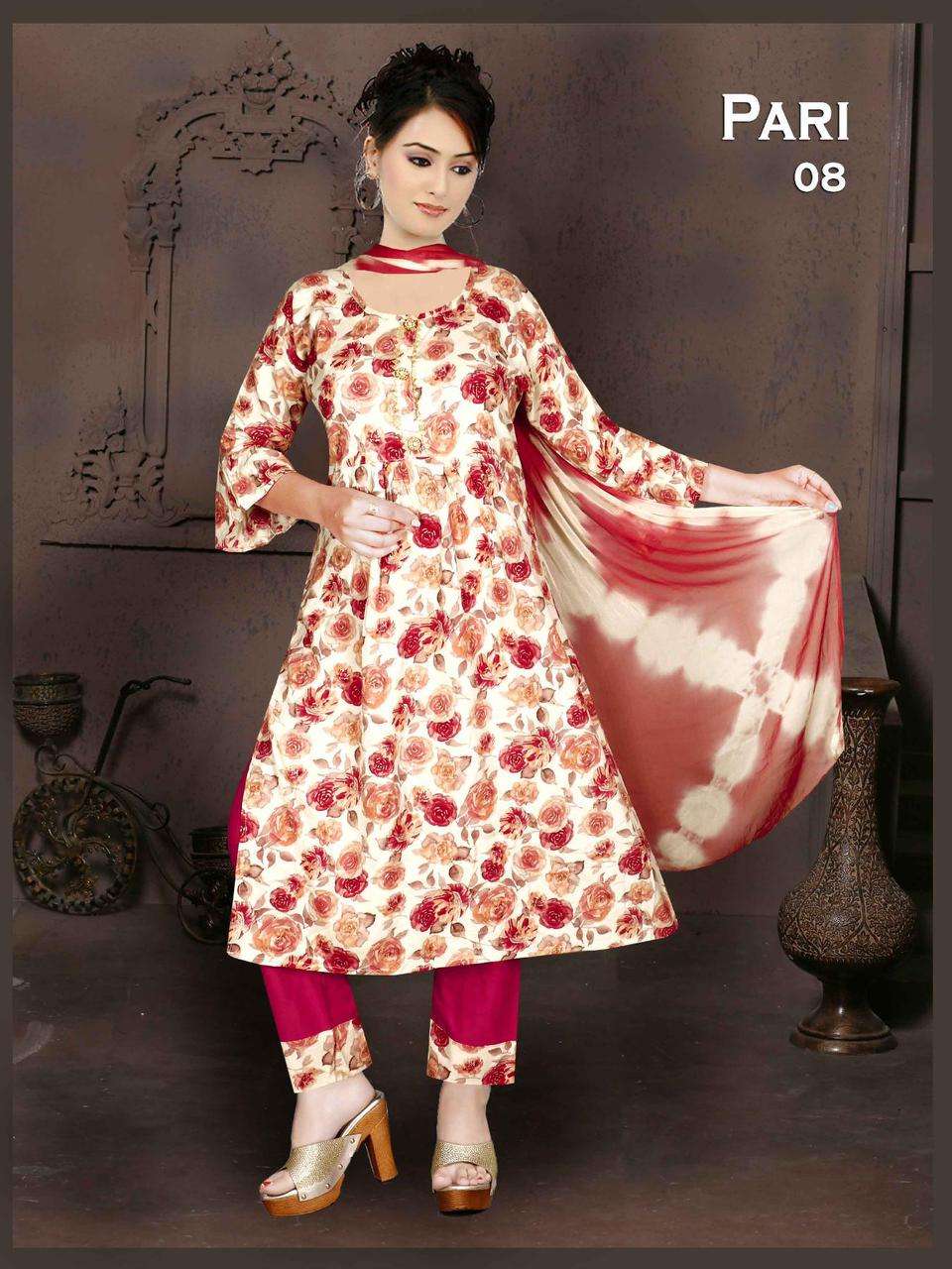 Golden Pari 3 Pcs Naira Cut Kurti Wholesale catalog