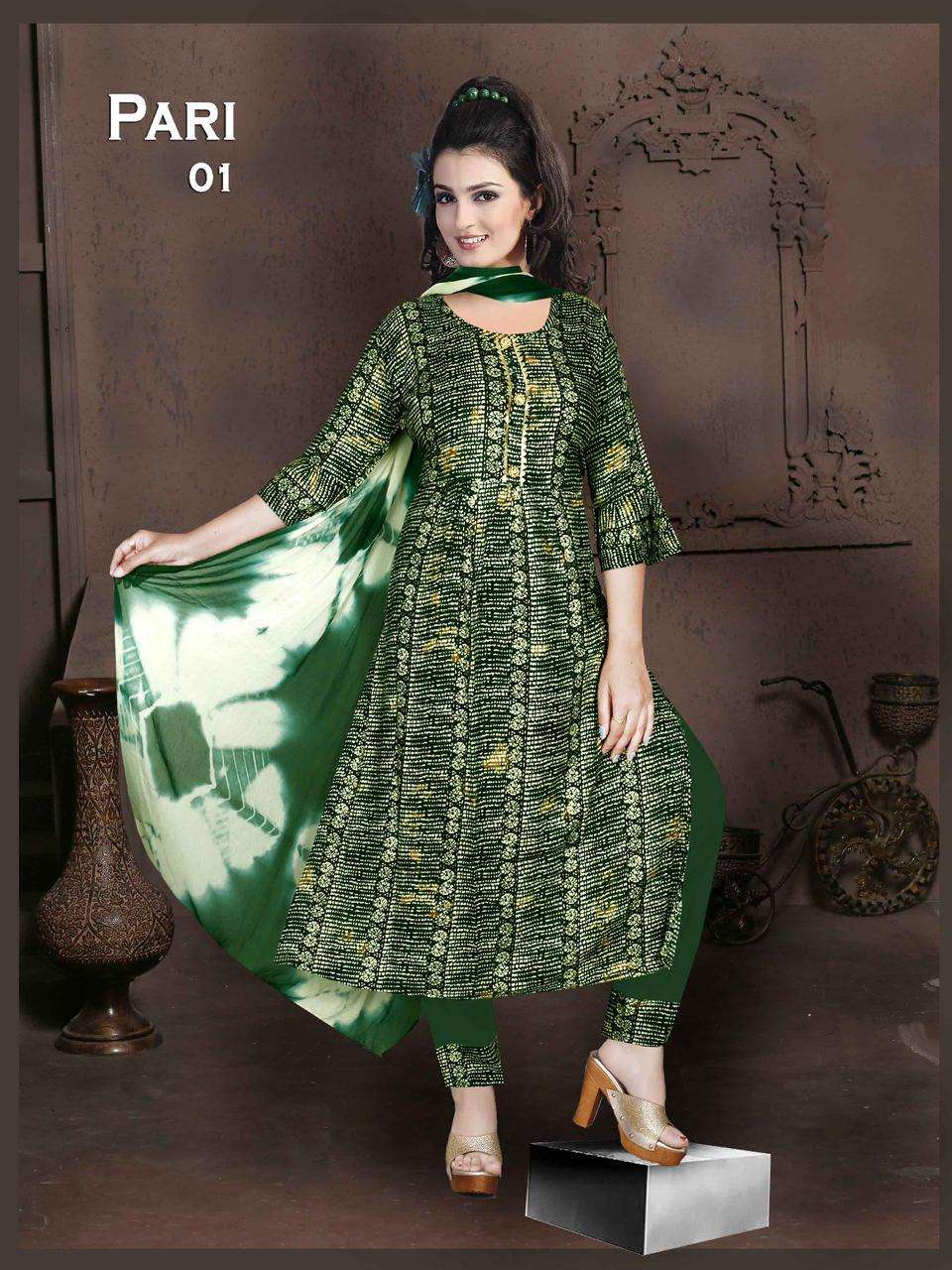 Golden Pari 3 Pcs Naira Cut Kurti Wholesale catalog