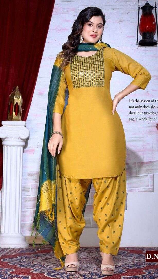 GOLDEN THE COLORIST Apple Cut Top with Patiala Kurti Wholesale catalog