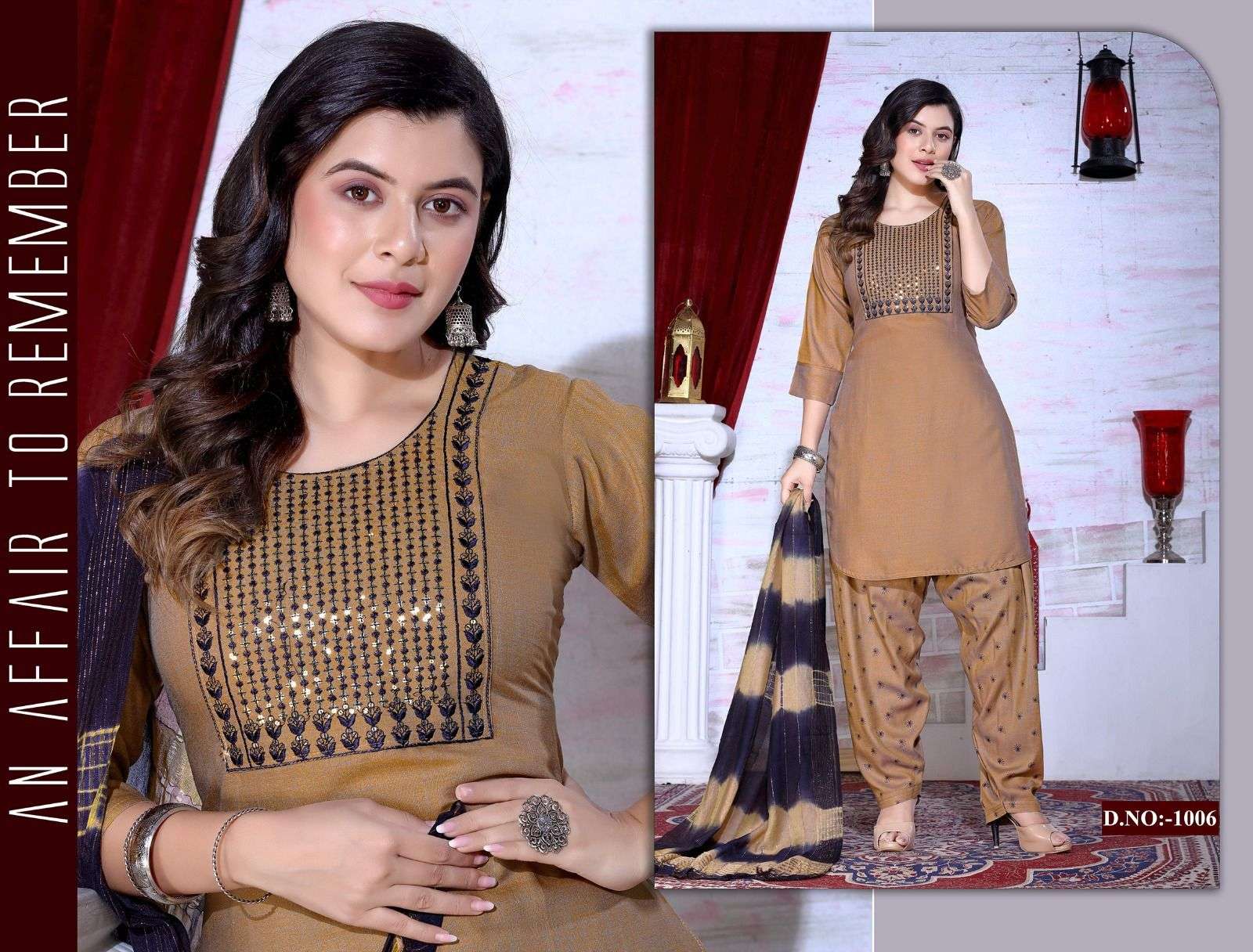 Stitched Formal Wear Kurtis with patiala salwaar and Dupatta, Waist Size:  Free