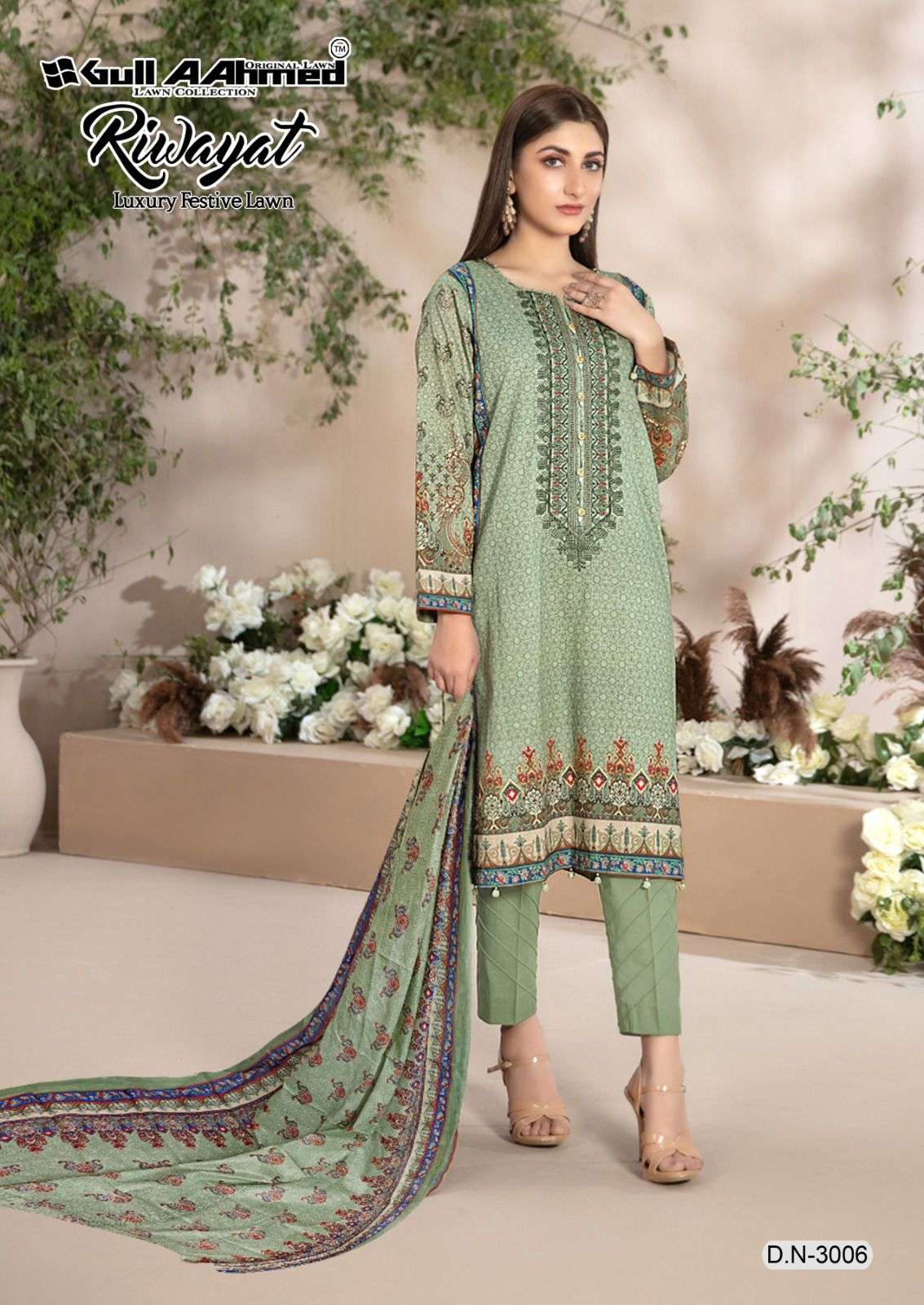 GULL AAHMED LAWN RIWAYAT LUXURY FESTIVE LAWN -03 Salwar Kameez Wholesale catalog