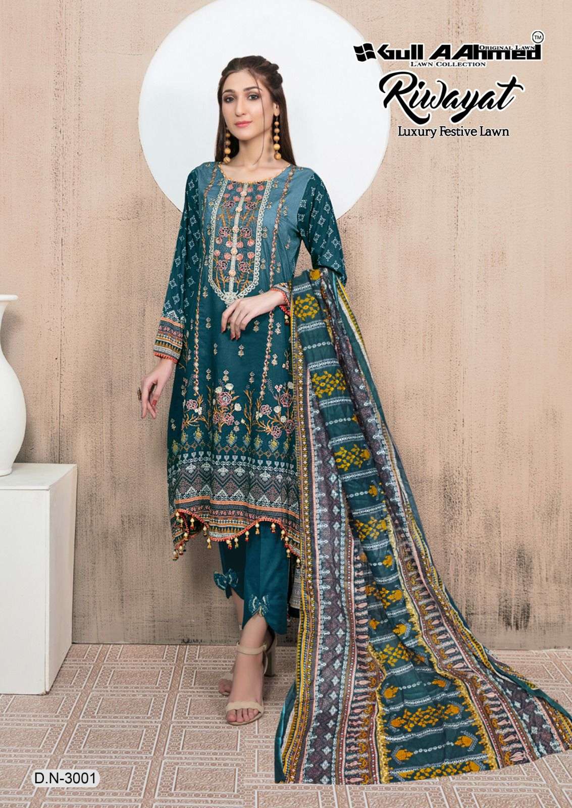 GULL AAHMED LAWN RIWAYAT LUXURY FESTIVE LAWN -03 Salwar Kameez Wholesale catalog