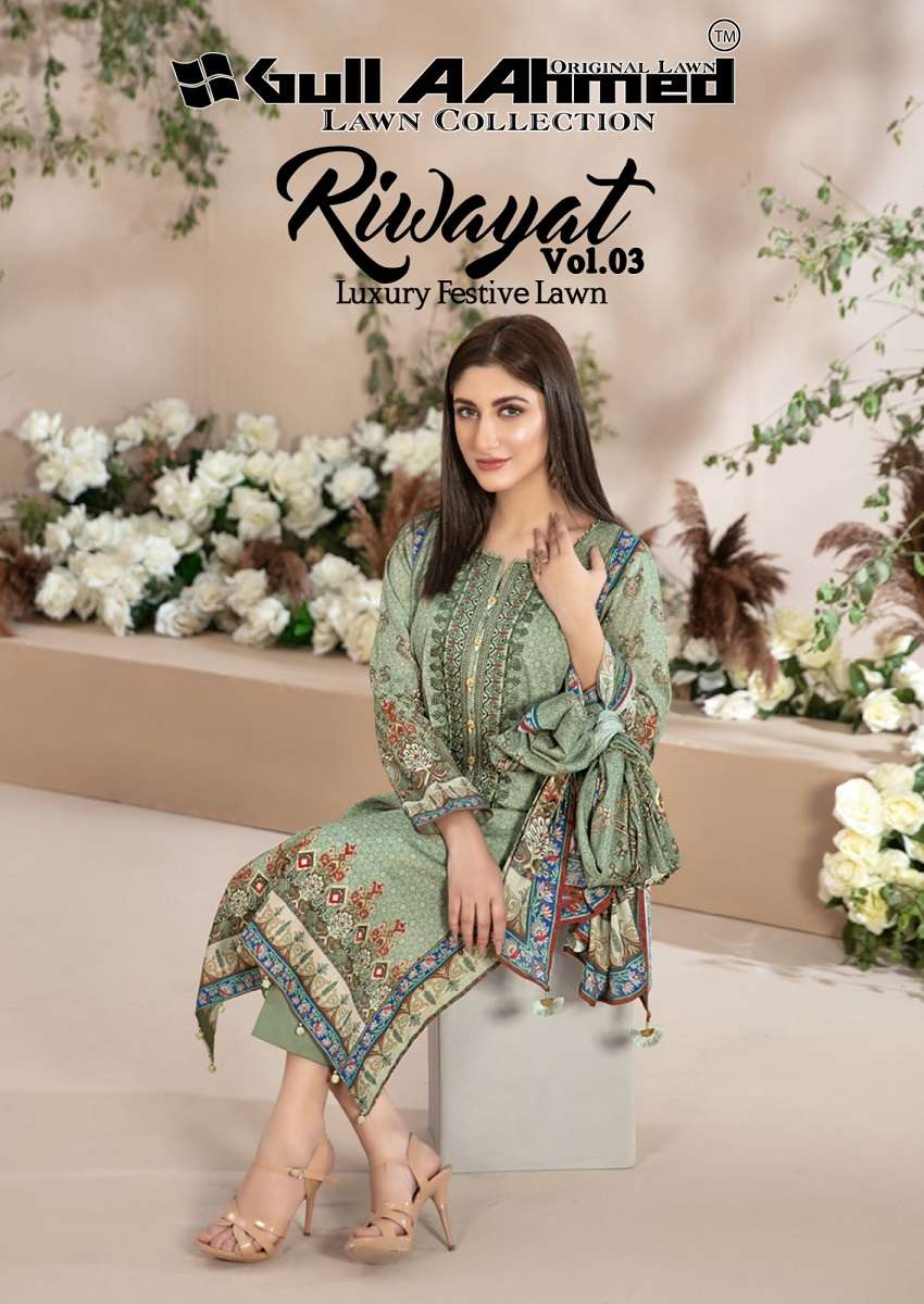 Gull AAhmed Riwayat Vol-3 – Dress Material - Wholesale Catalog